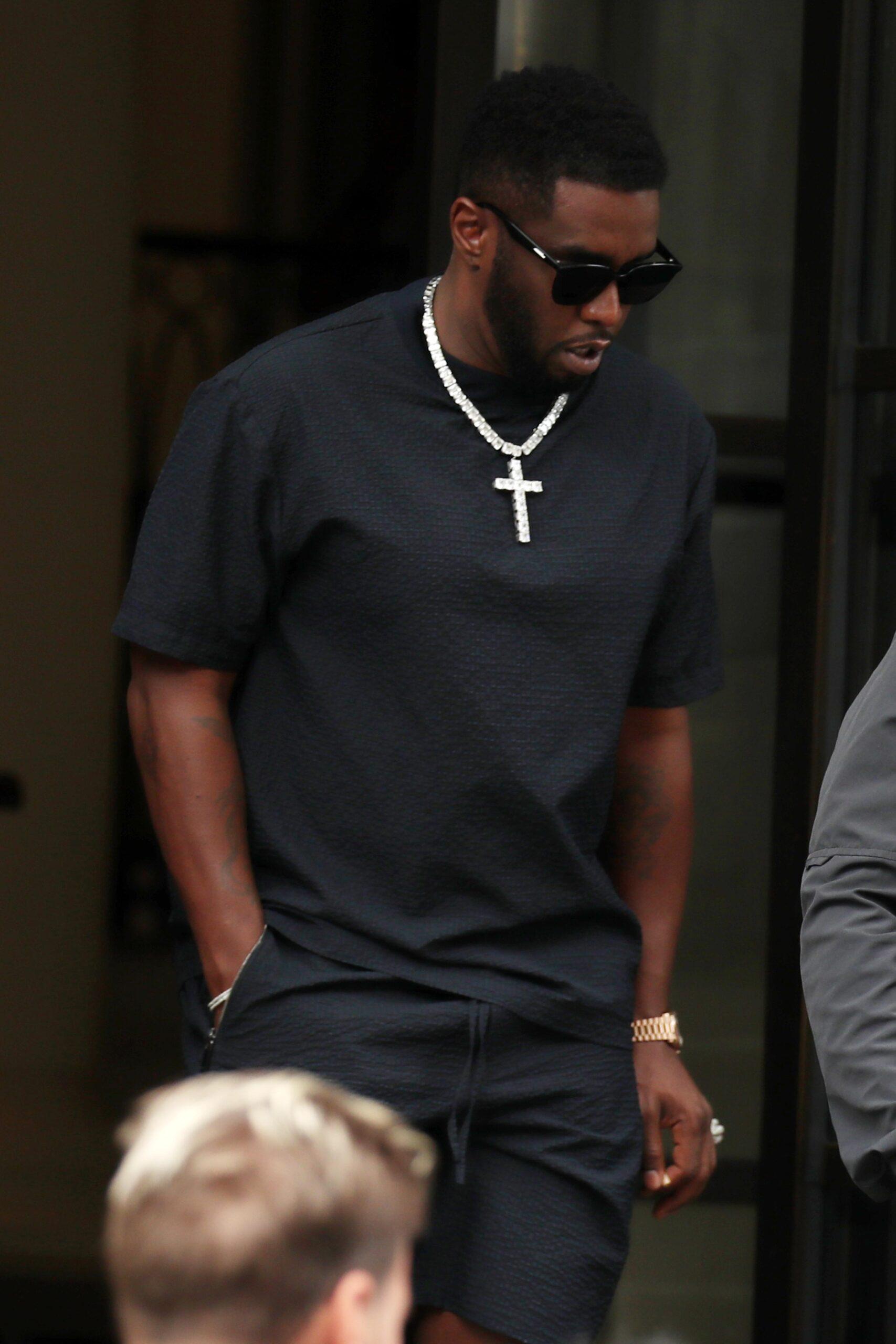 P Diddy leaving the Corinthia hotel