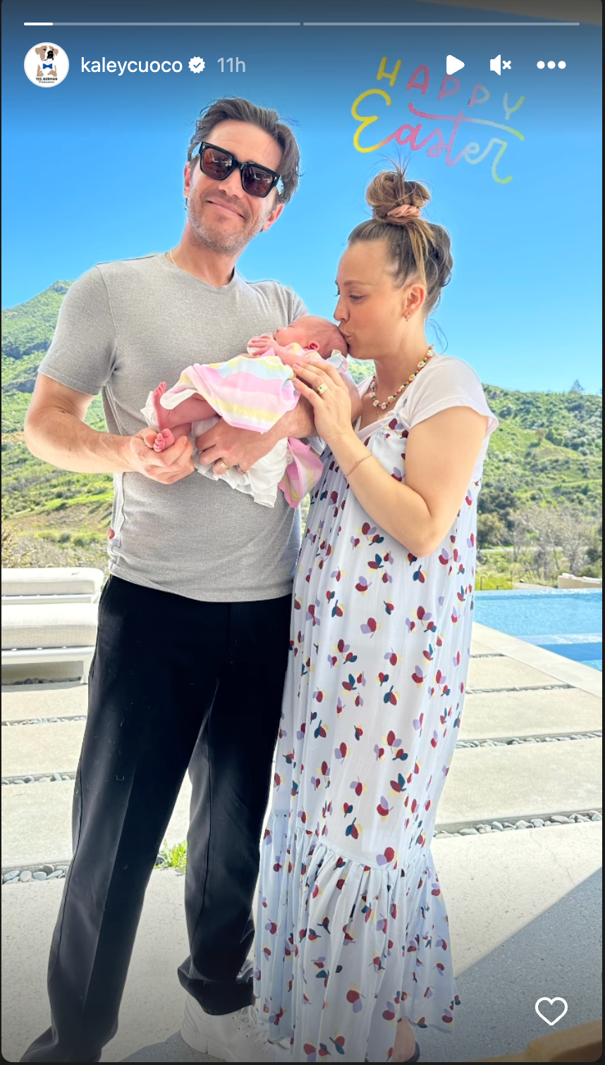 Kaley Cuoco and Tom Pelphrey celebrate Daughter's first Easter