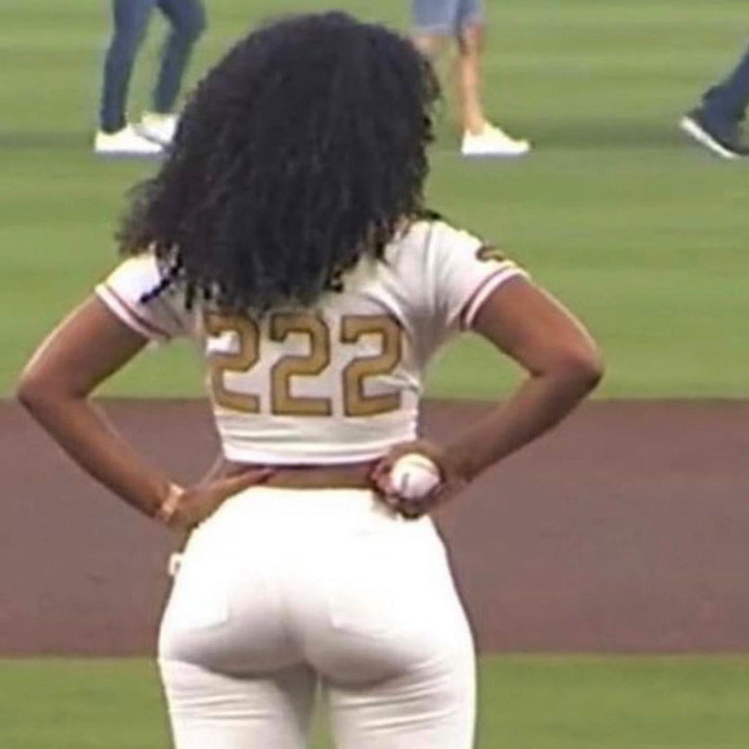 Megan Thee Stallion Practices Opening Pitch In Her Underwear