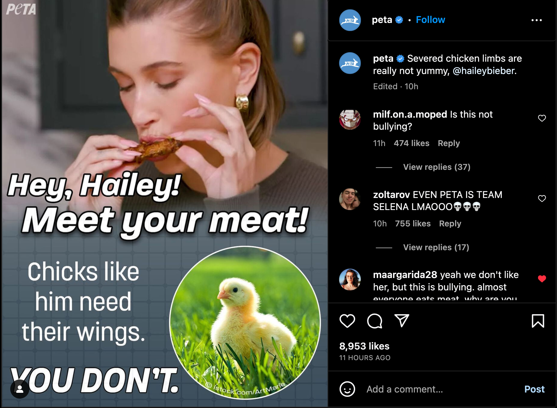 PETA organization slams Hailey Bieber's cooking show