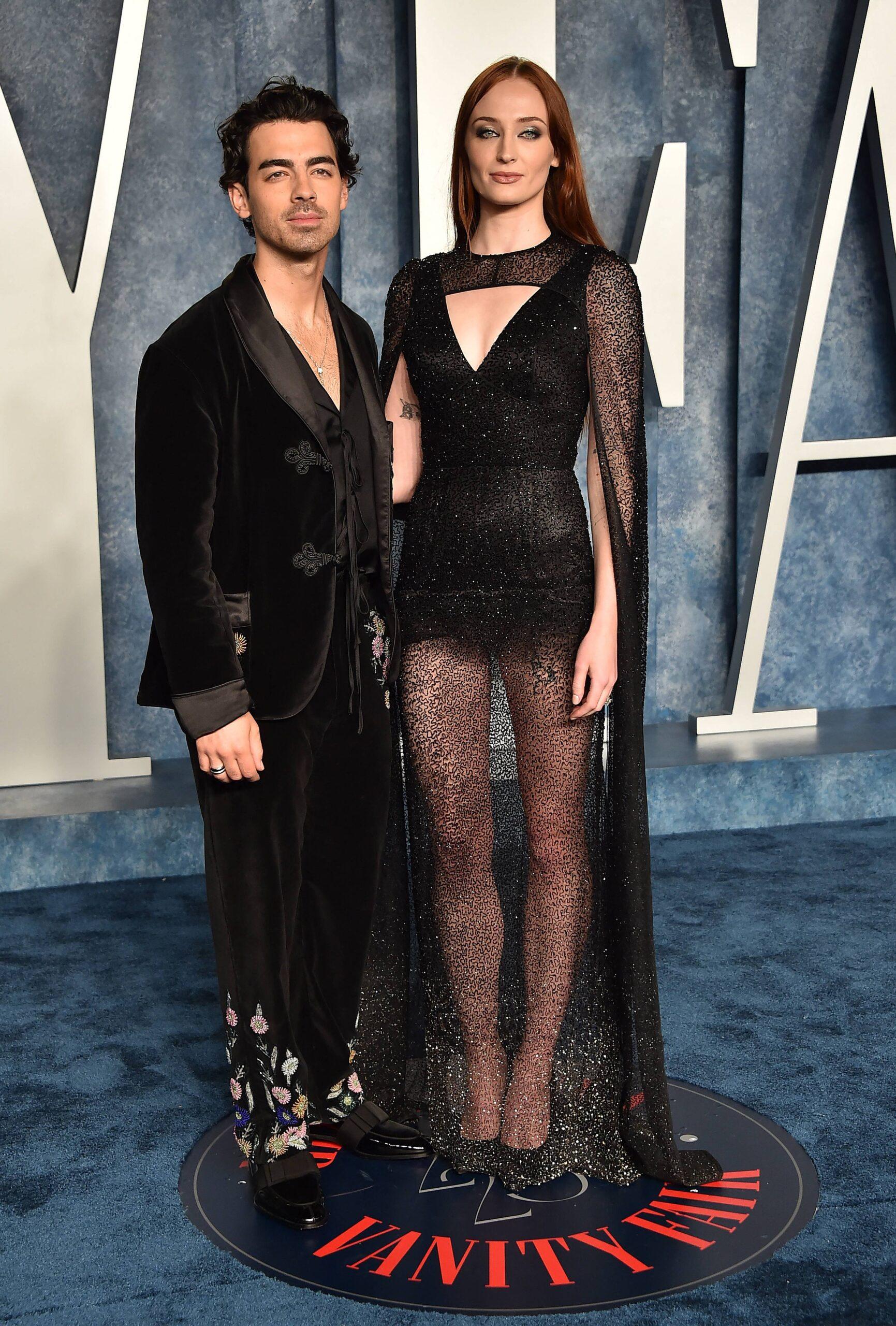 Sophie Turner Matched Joe Jonas in Black at the 2023 Vanity Fair Oscars  After Party