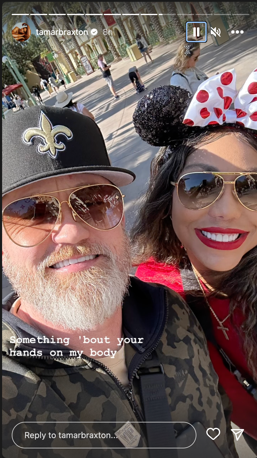 Tamar Braxton and her fiance enjoy Disneyworld