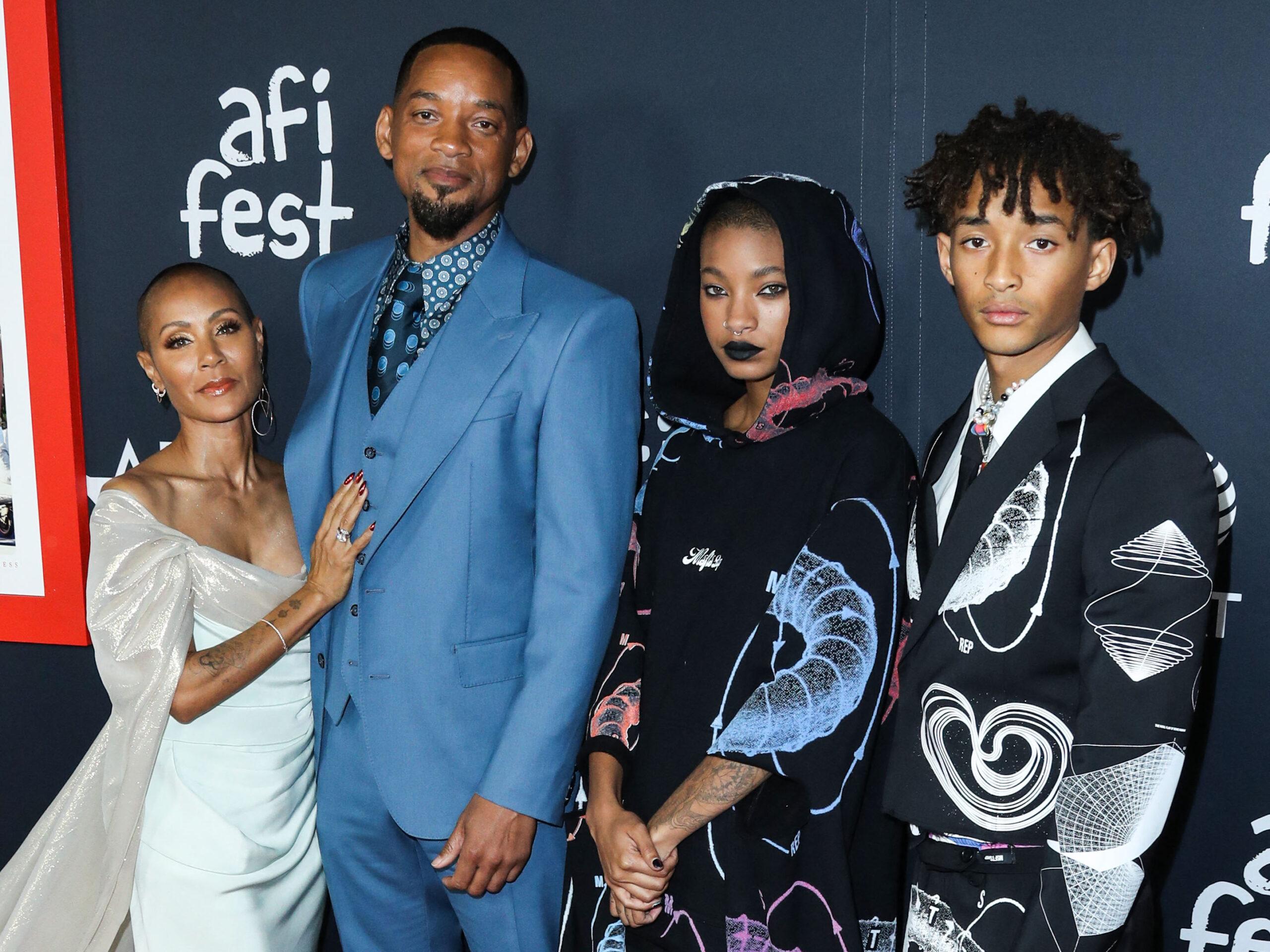 Jada Pinkett Smith, Will Smith, Willow Smith and Jaden Smith arrive at the 2021 AFI Fest - Closing Night Premiere Of Warner Bros. Pictures' 'King Richard'