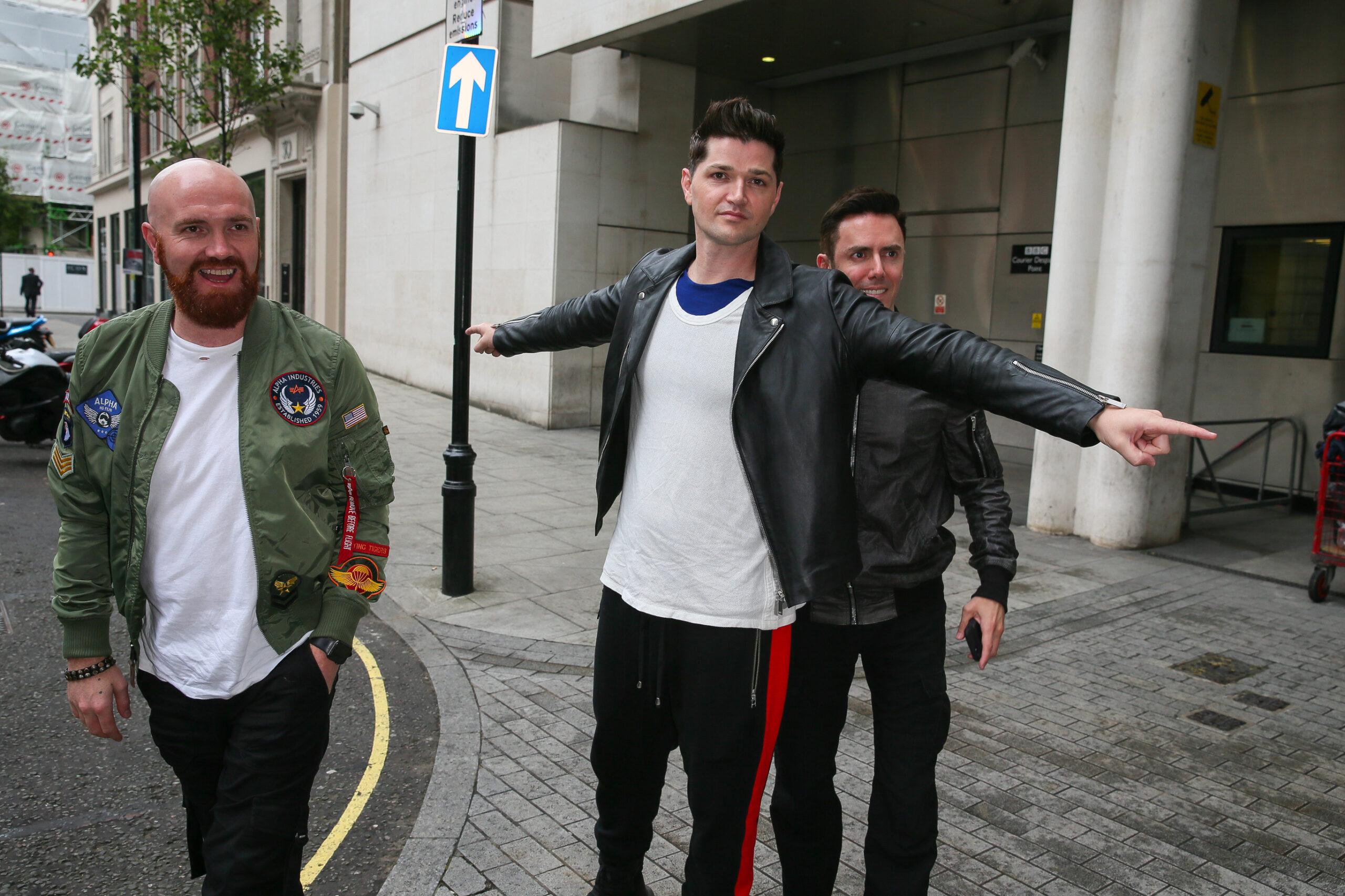 Danny O apos Donoghue from the Script seen outside BBC Radio One studios after appearing on Nick Grimshaw show - London