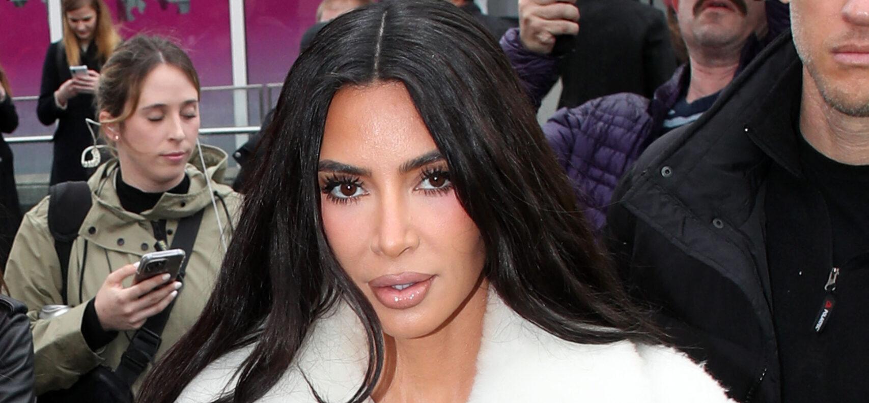 Kim Kardashian seen at a rainy London eye with her kids filming for her new tv series