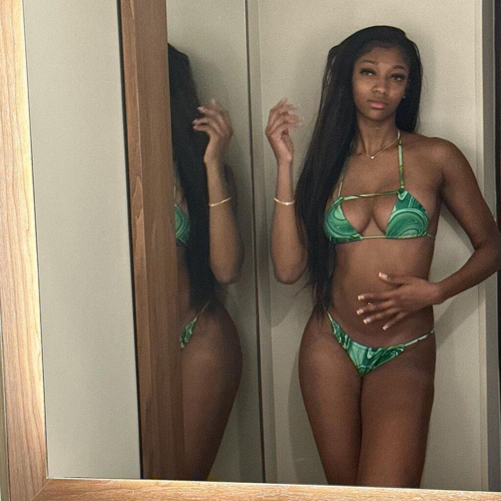 Lsu Star Angel Reese Sizzles In Her Tiny Green Bikini