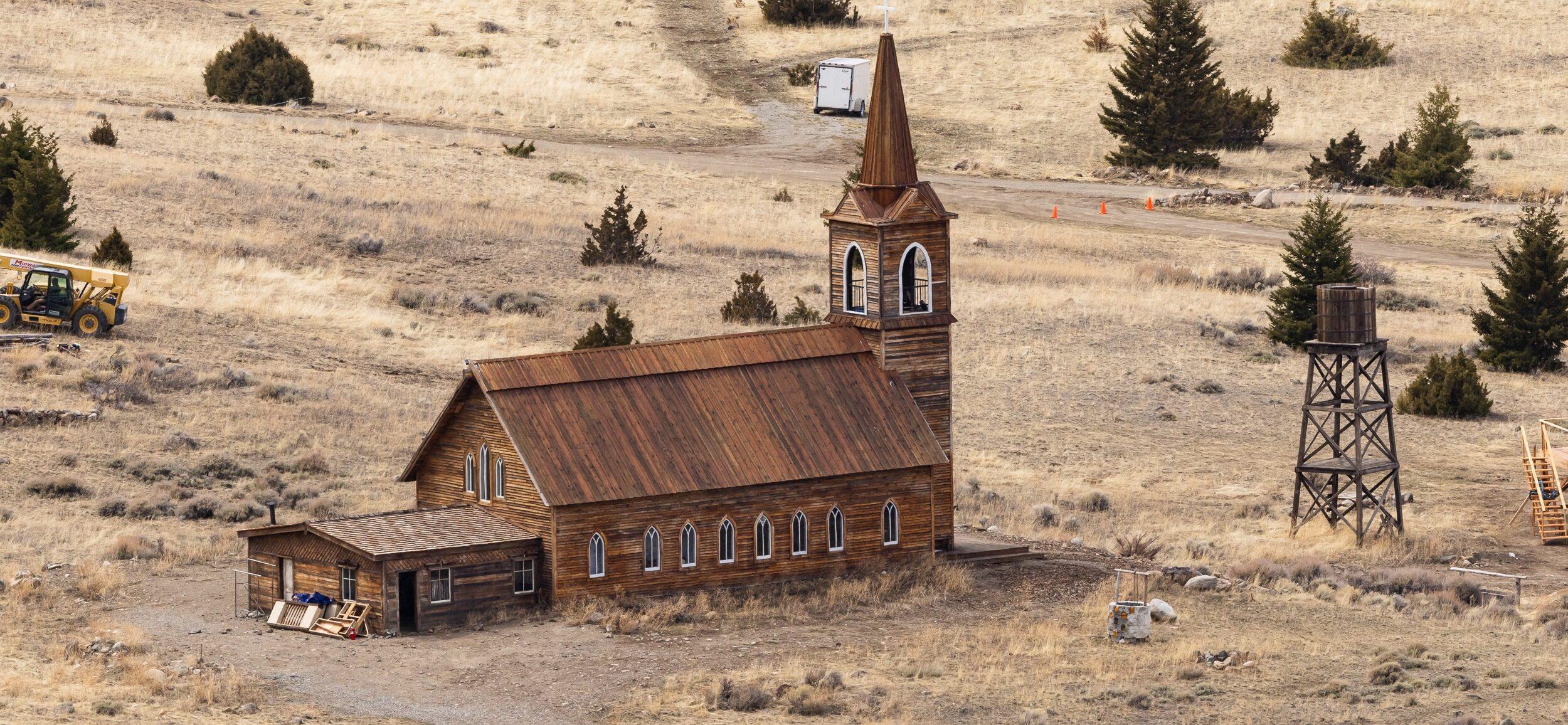 The set of Alec Baldwin's 'Rust' movie as filming resumes in Montana.