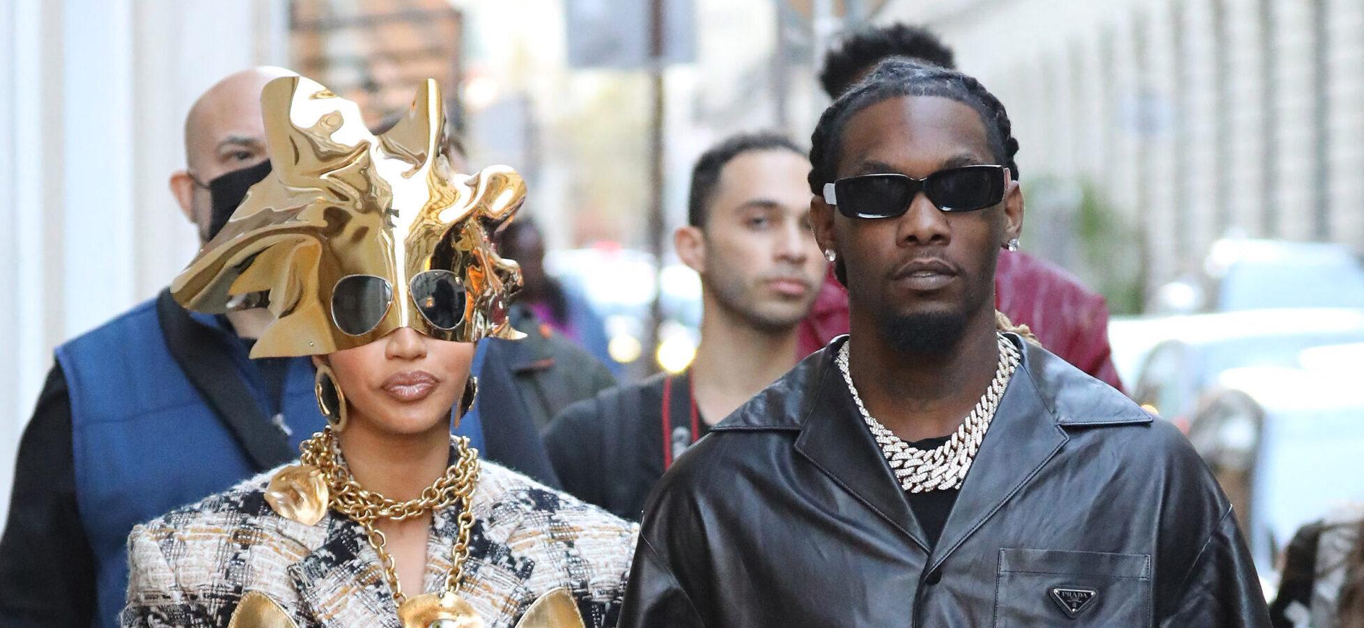 Cardi B and Offset seen shopping at Dior store in Paris