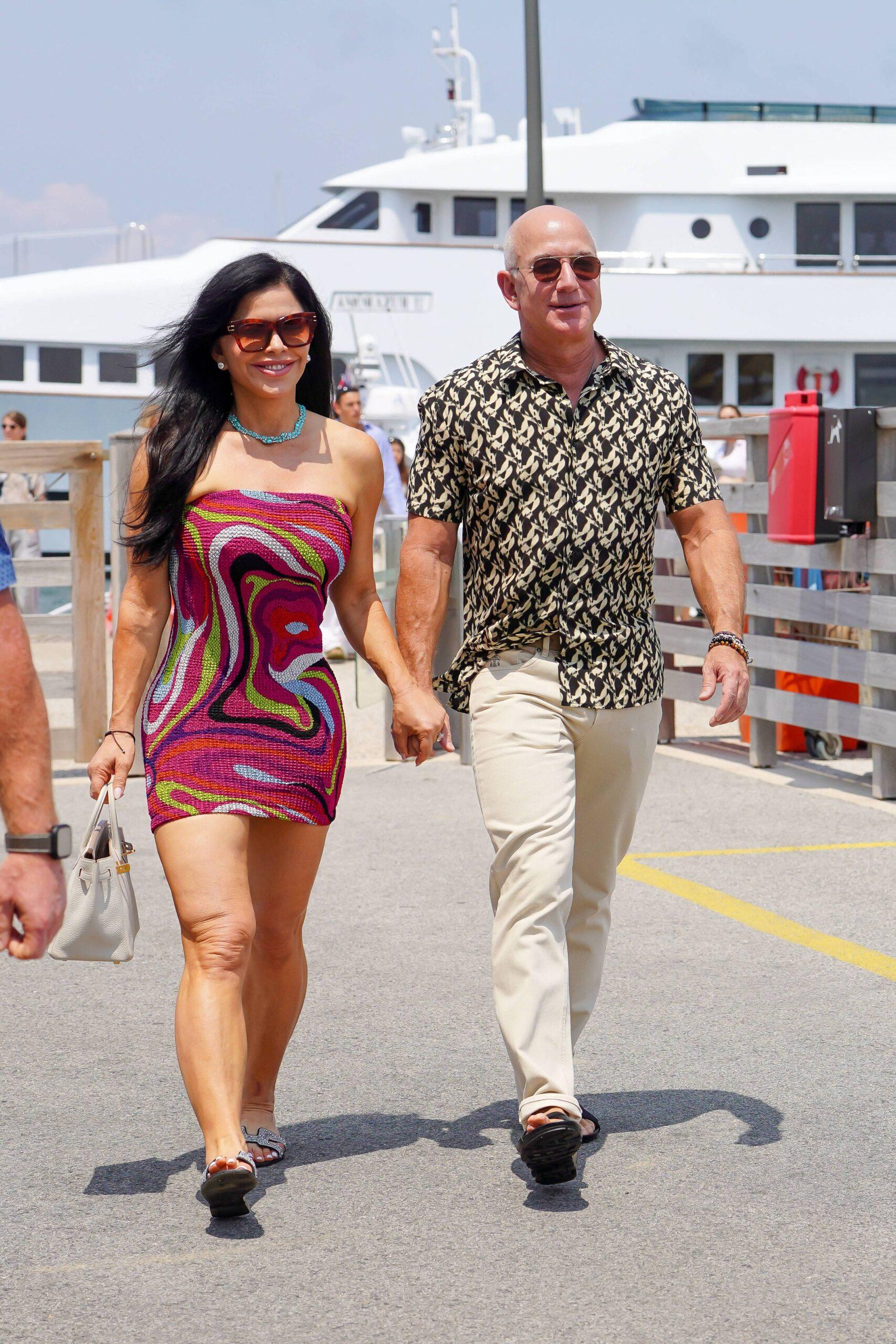 Jeff Bezos and Lauren Sanchez are seen out for a walk in St-Tropez