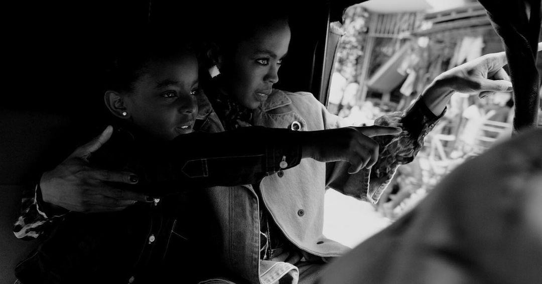 Portrait of Lauryn Hill and her second daughter Sara Marley