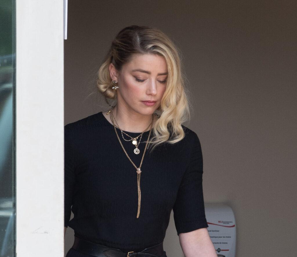 Amber Heard exiting the courtroom
