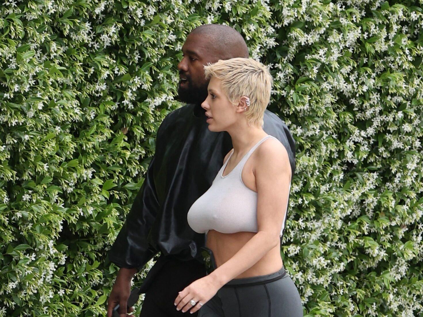 Kanye West's wife Bianca Censori goes braless beneath sheer top in