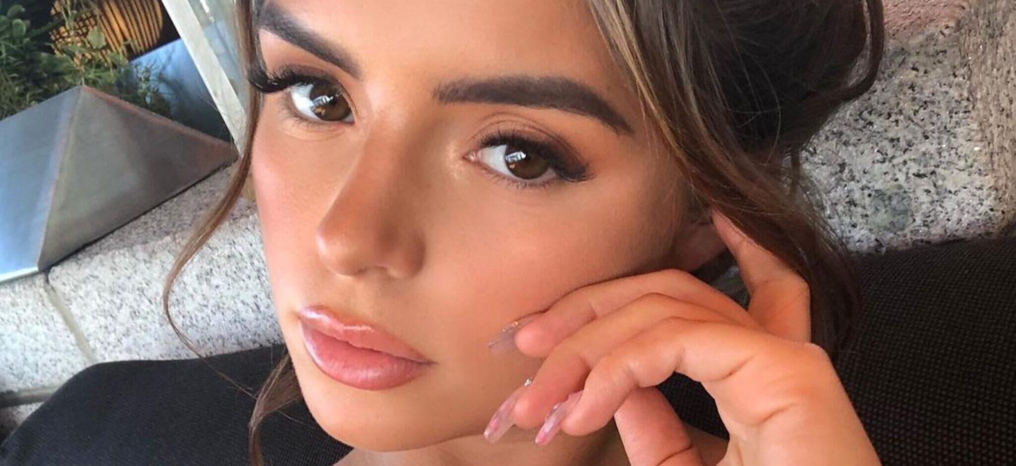 Demi Rose In A Very Plunging Swimsuit Offers ‘Distractions’