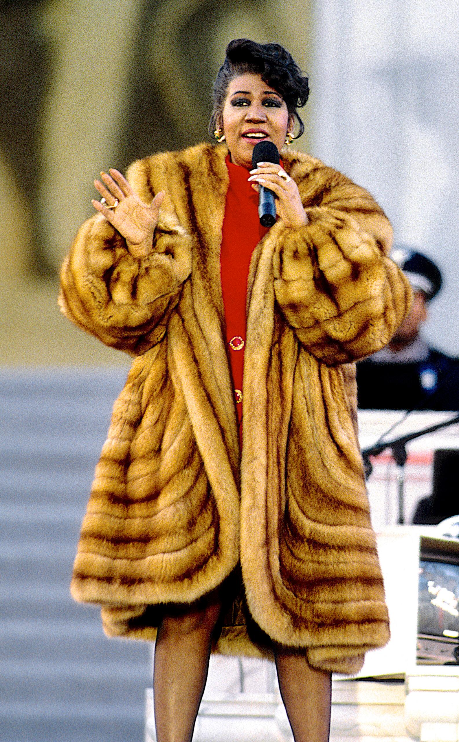 Late Aretha Franklin performs at the Lincoln Memorial, 1993