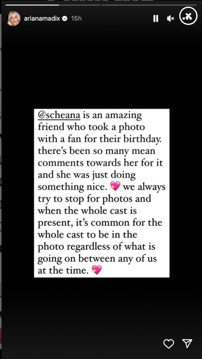 Ariana Madix hits back at people dragging Scheana Shay