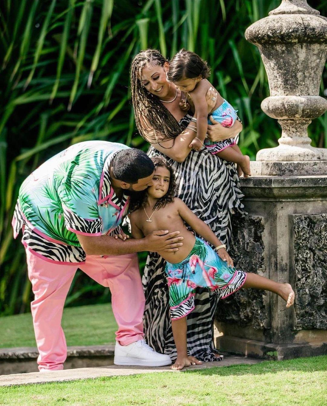 DJ Khaled with wife Nicole tuck and sons Asahd, and Aalam,