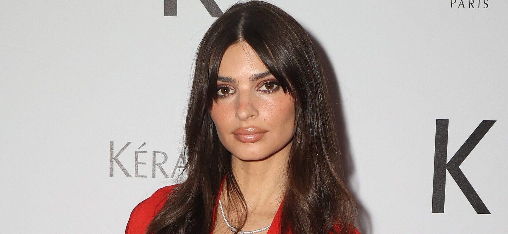 Emily Ratajkowski Almost Suffers A Wardrobe Malfunction In Her Sheer Cut-Out Top