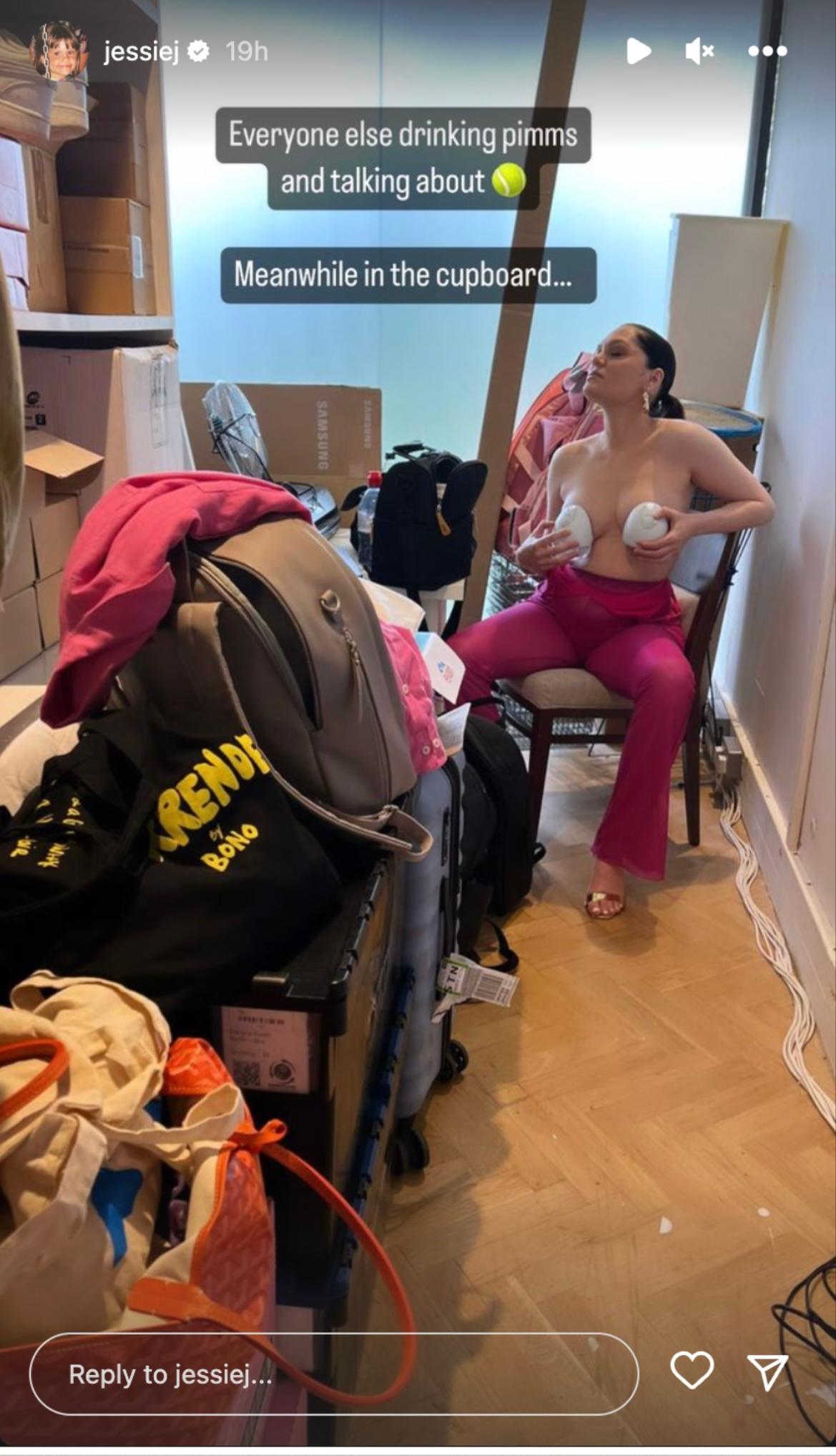 Jessie J shares pumping photo during Wimbledon date