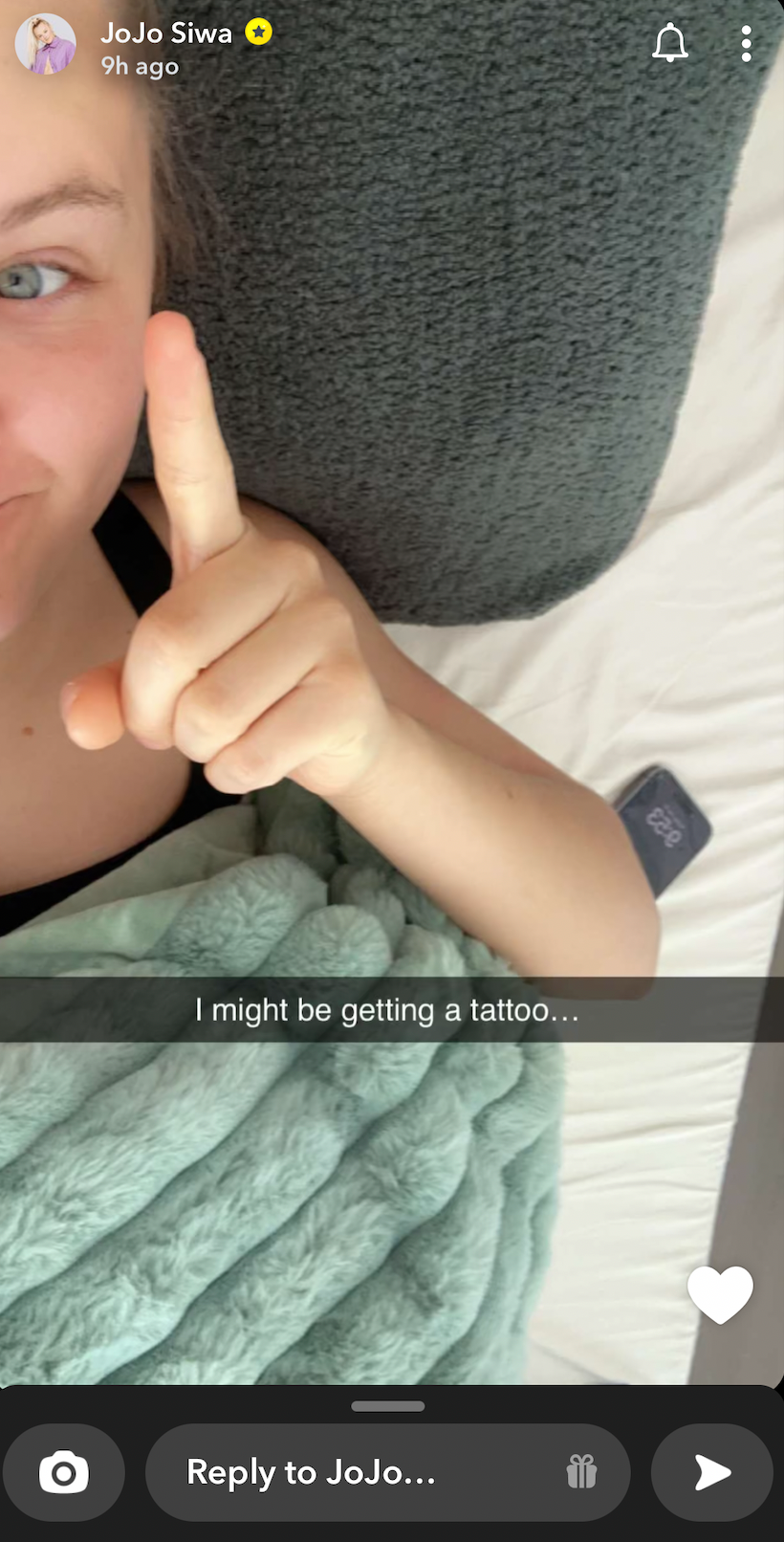 JoJo Siwa debuts first tattoo