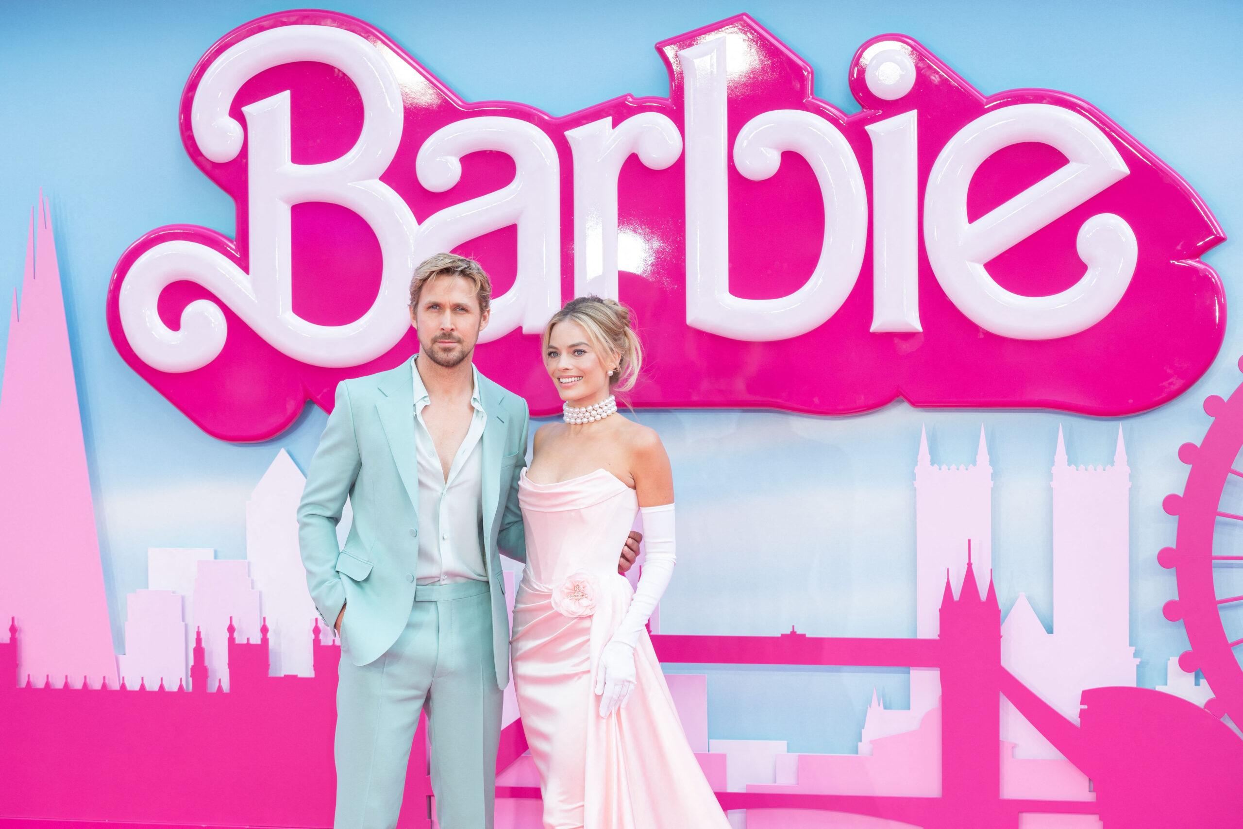 Margot Robbie and Ryan Gosling at Barbie European Premiere