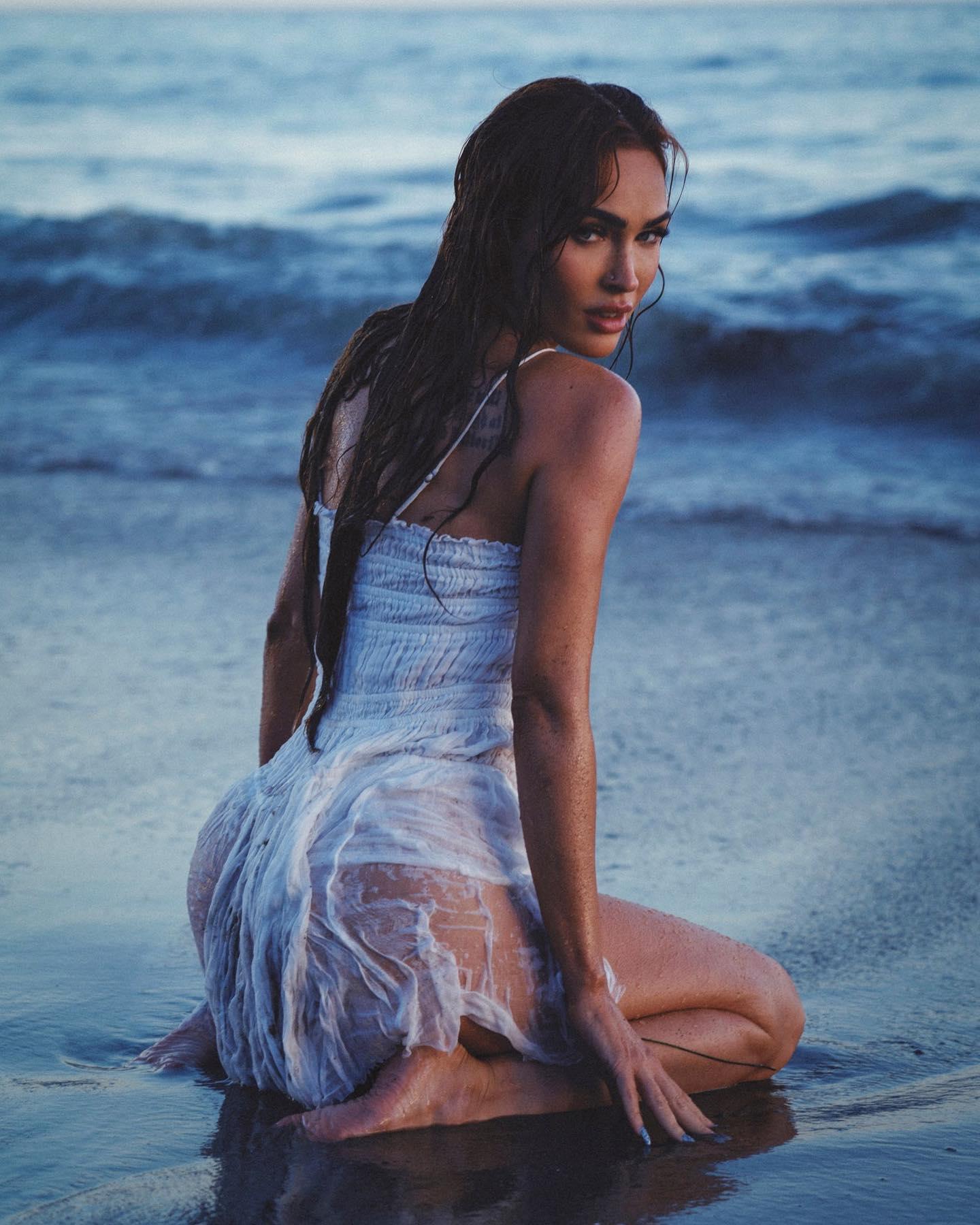 Megan Fox In Wet See-Through Dress Is ‘Offering Surf Lessons’