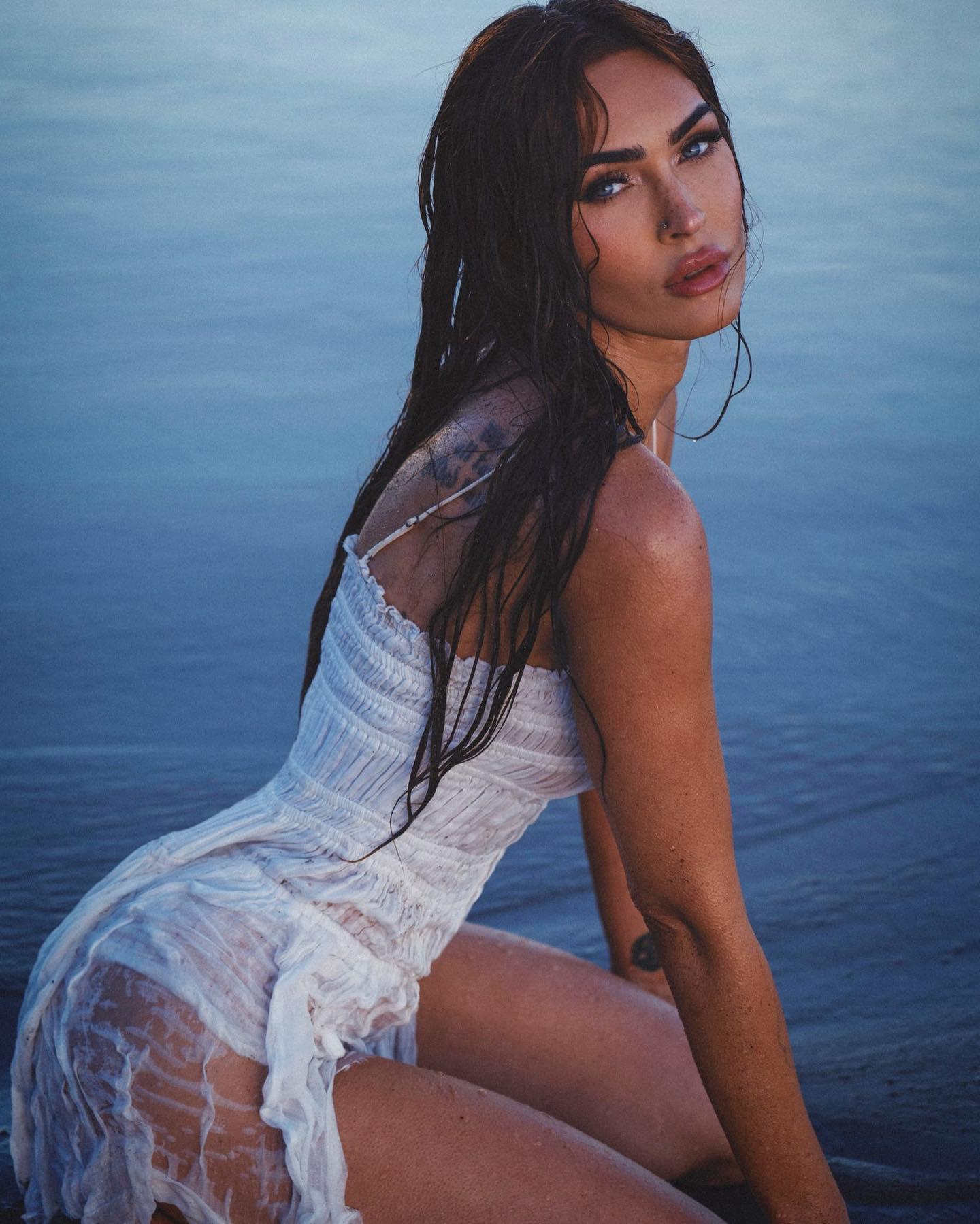 Megan Fox In Wet See-Through Dress Is ‘Offering Surf Lessons’