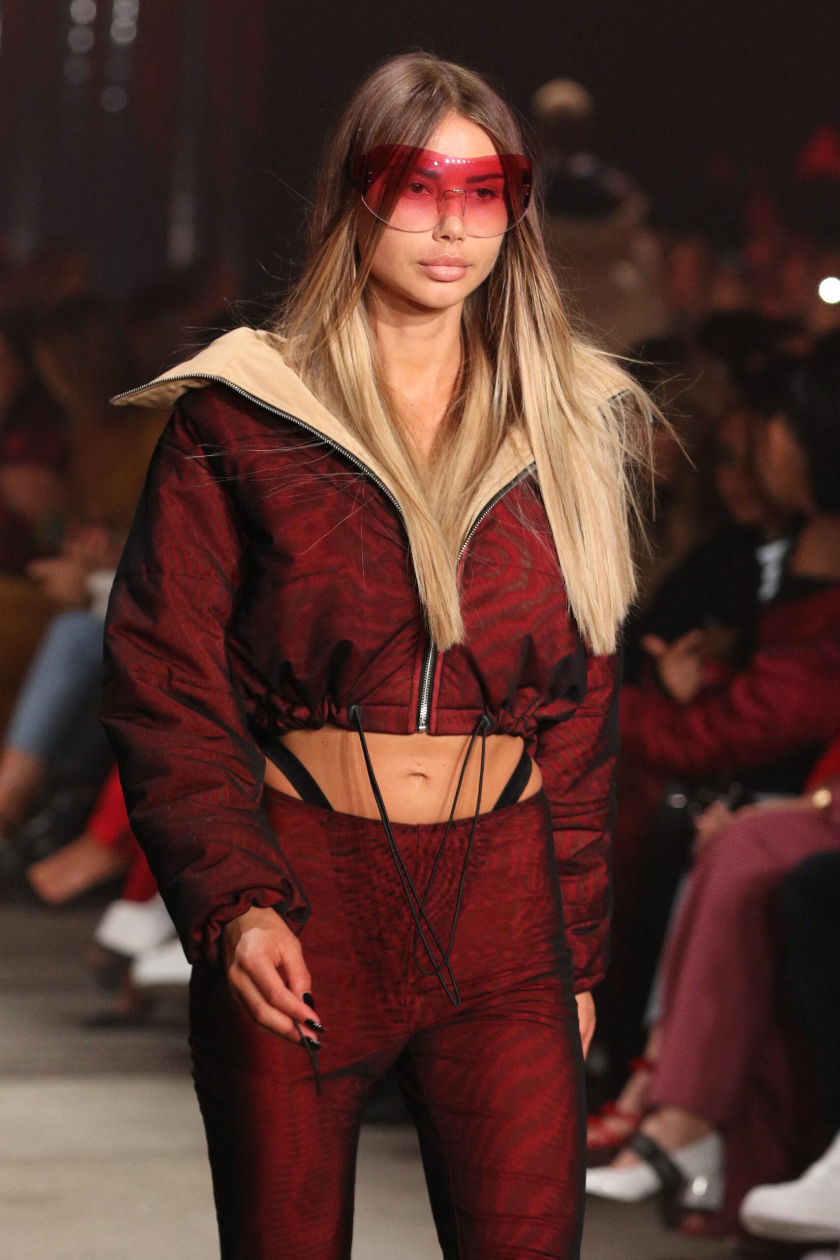 Sahara Ray walks Mercedes Benz Fashion Week Australia I.AM.GIA runway show (women)