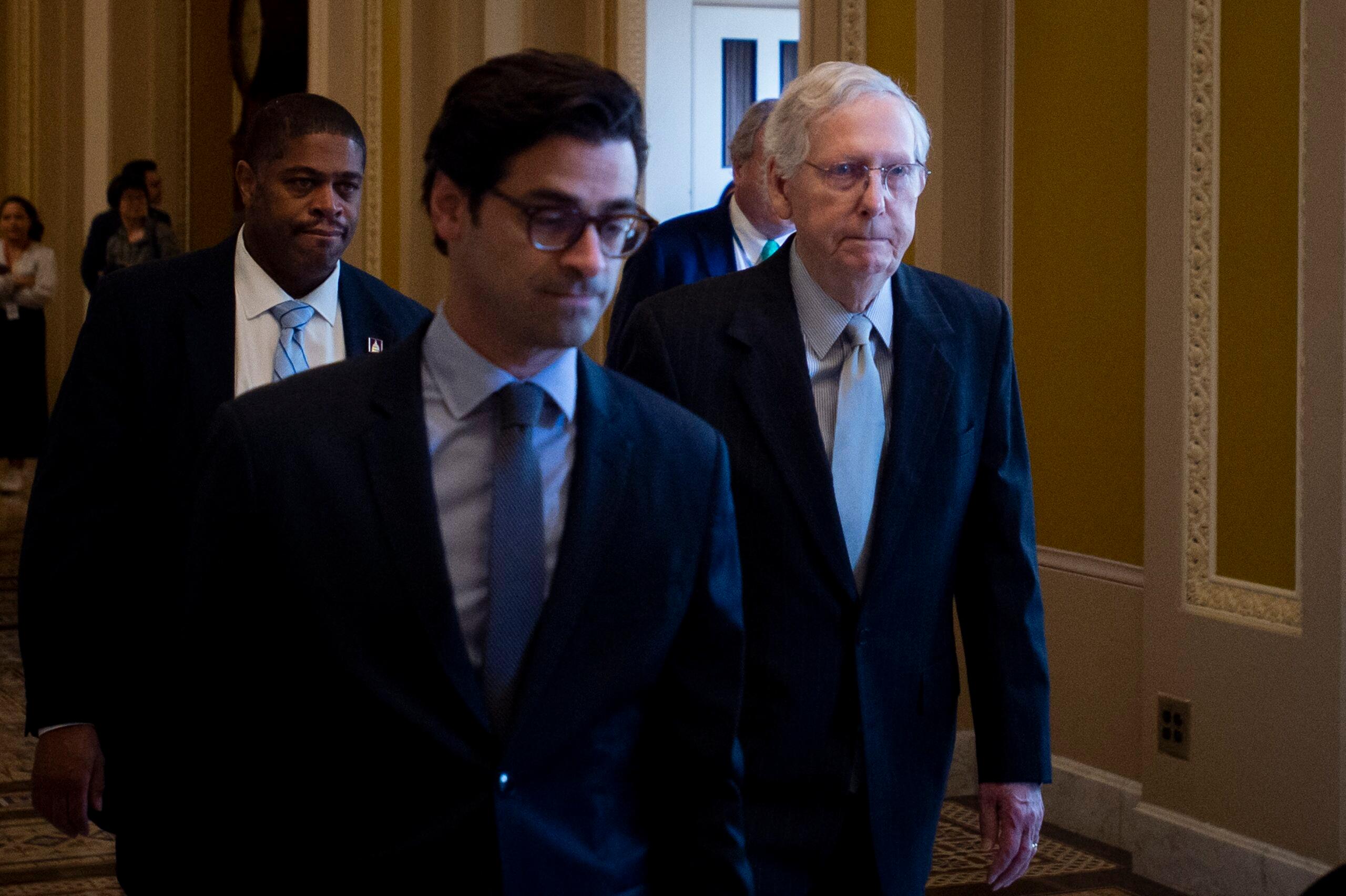 Italy US Capitol United States Senate Majority Leader Chuck Schumer Democrat of New York and United States Senate Minority Leader Mitch McConnell Republican of Kentucky meet with Italian Prime Minister Giorgia Meloni at the US Capitol