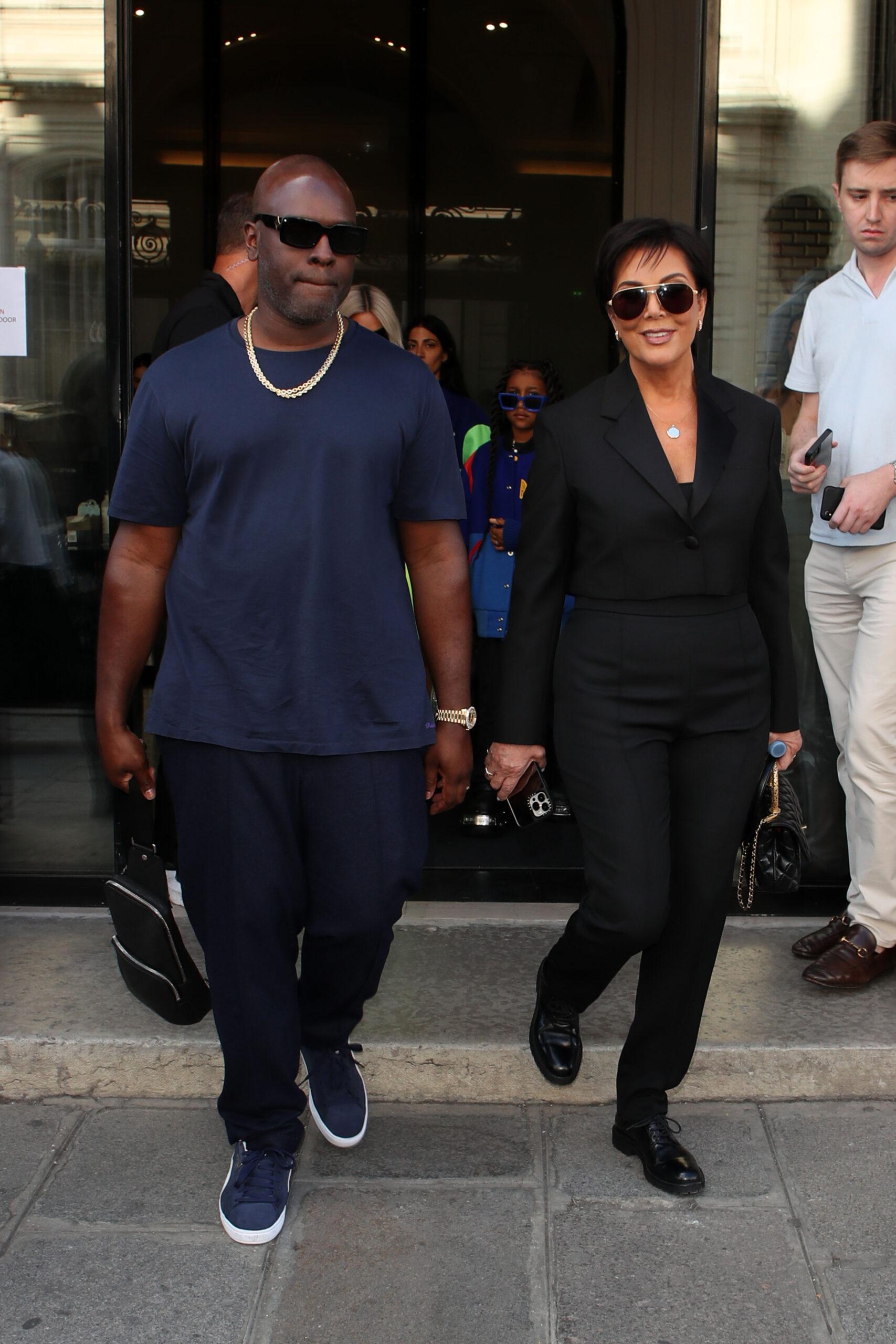 Kim Kardashian and Kris Jenner leaving Jean Paul Gaultier HQ in Paris