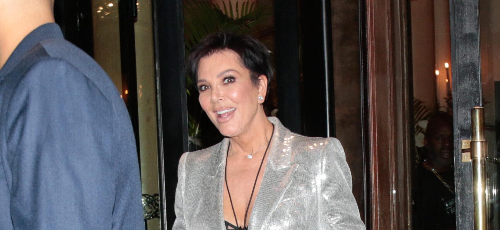 Kris Jenner and Corey Gamble leaving Beyonce after party in Paris