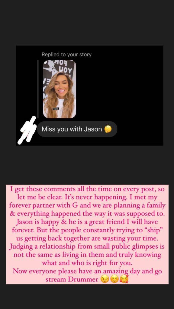 Chrishell Stause's IG story of pro-Jason Oppenheim DM