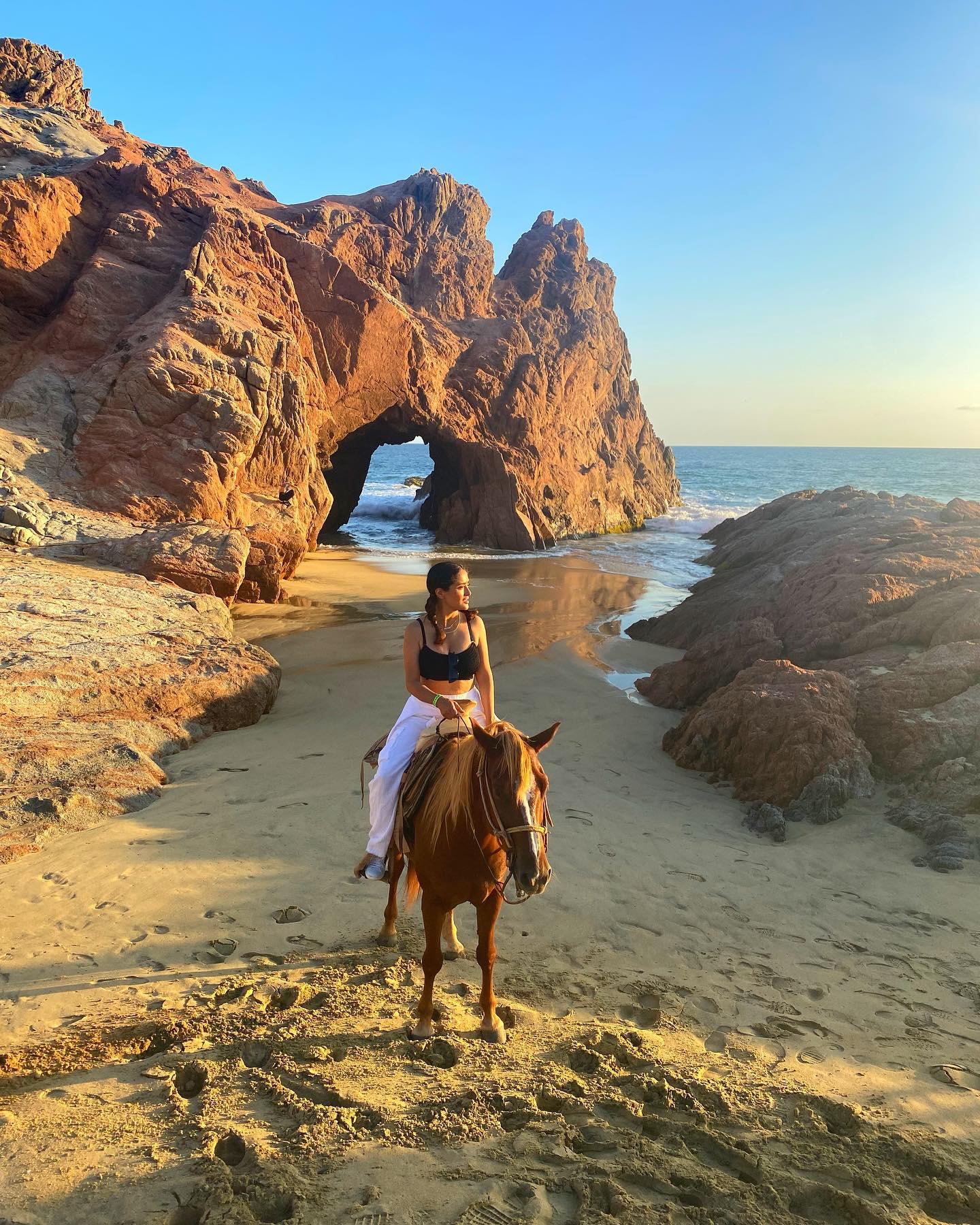 Salma Hayek rides horseback