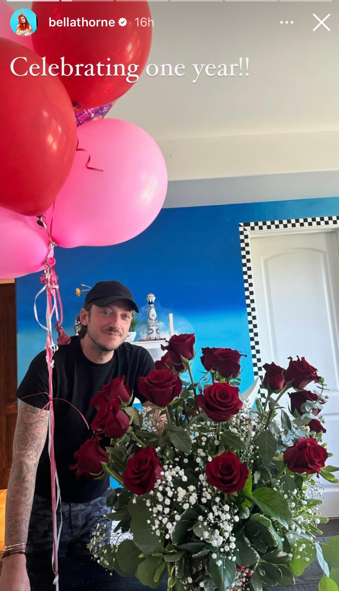 Bella Thorne and fiancé Mark Emms celebrate first anniversary