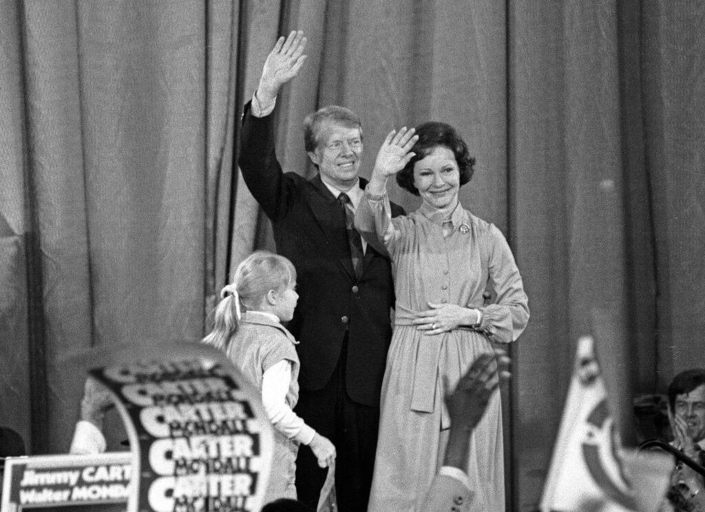 Jimmy Carter being sworn in. 