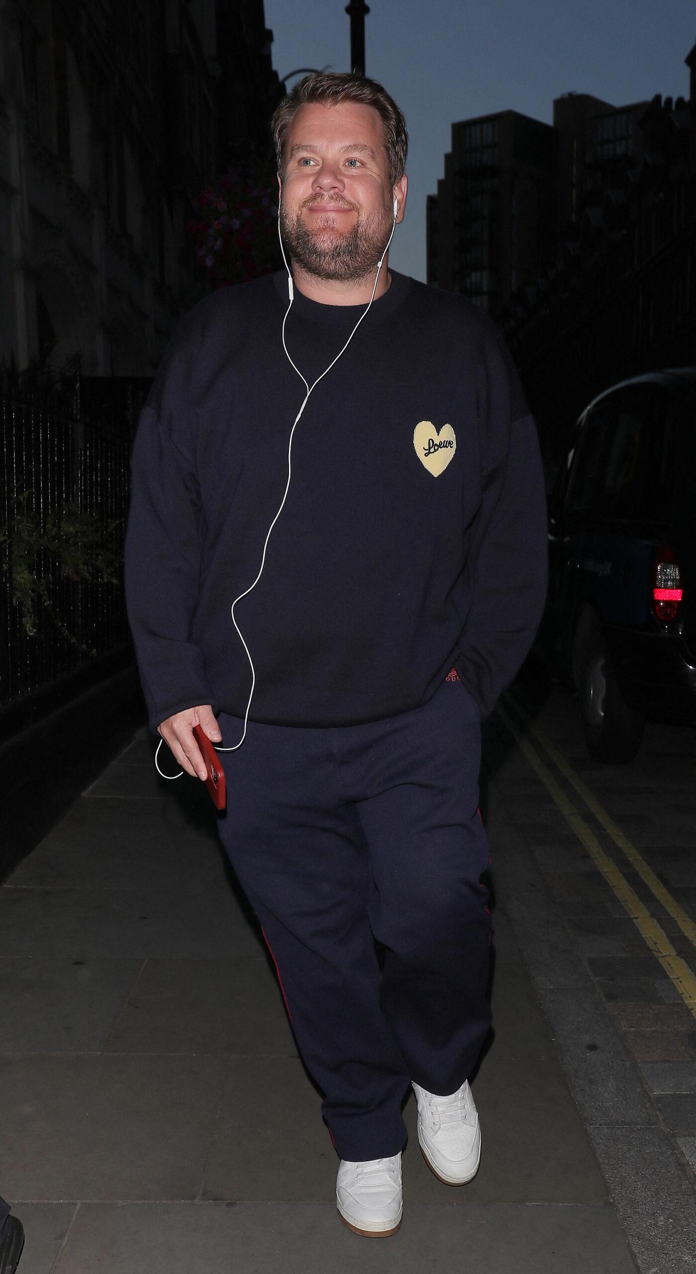 James Corden and Sacha Baron Cohen leave the Chiltern Firehouse
