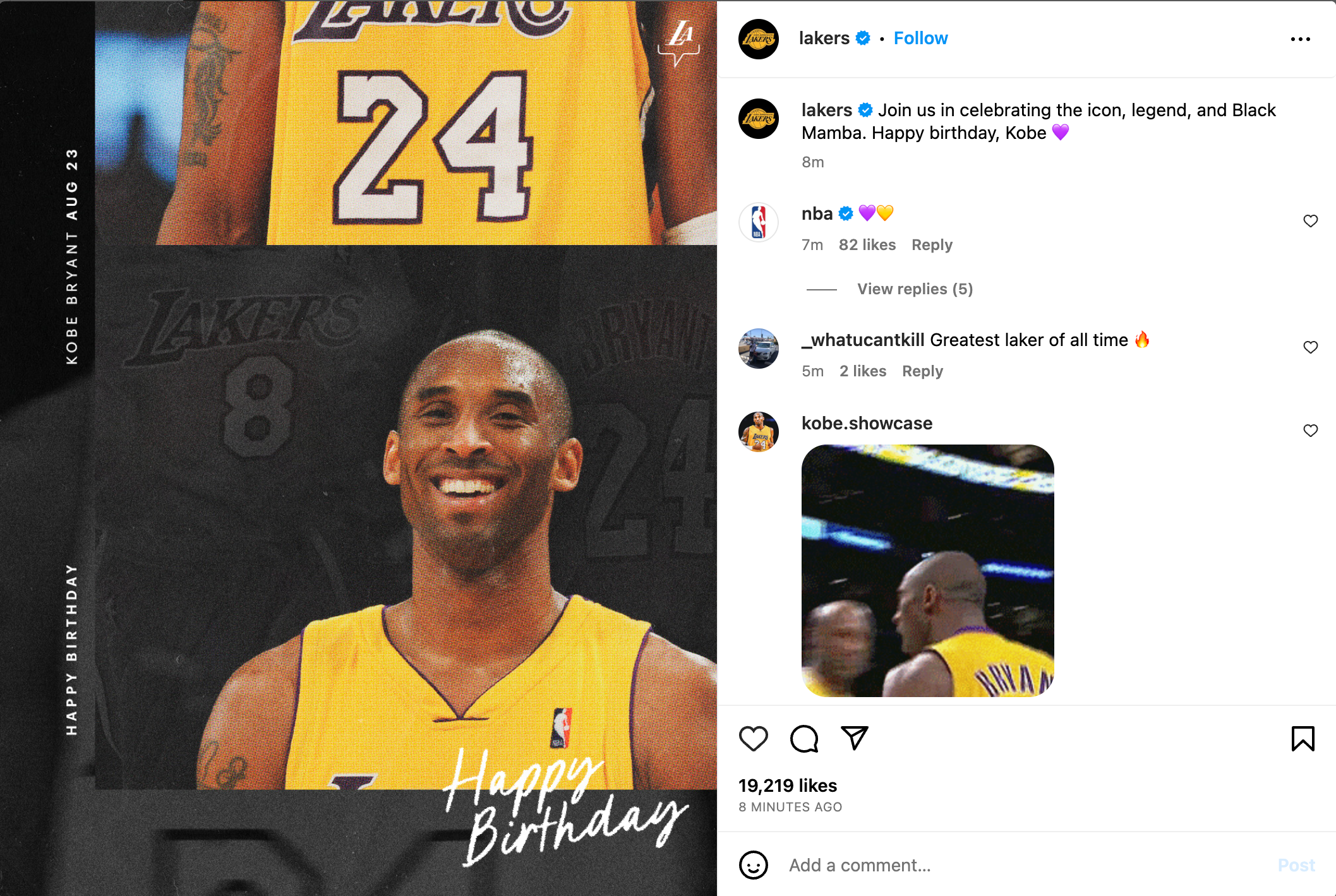 Vanessa Bryant And More Celebrate Kobe's 45th Birthday