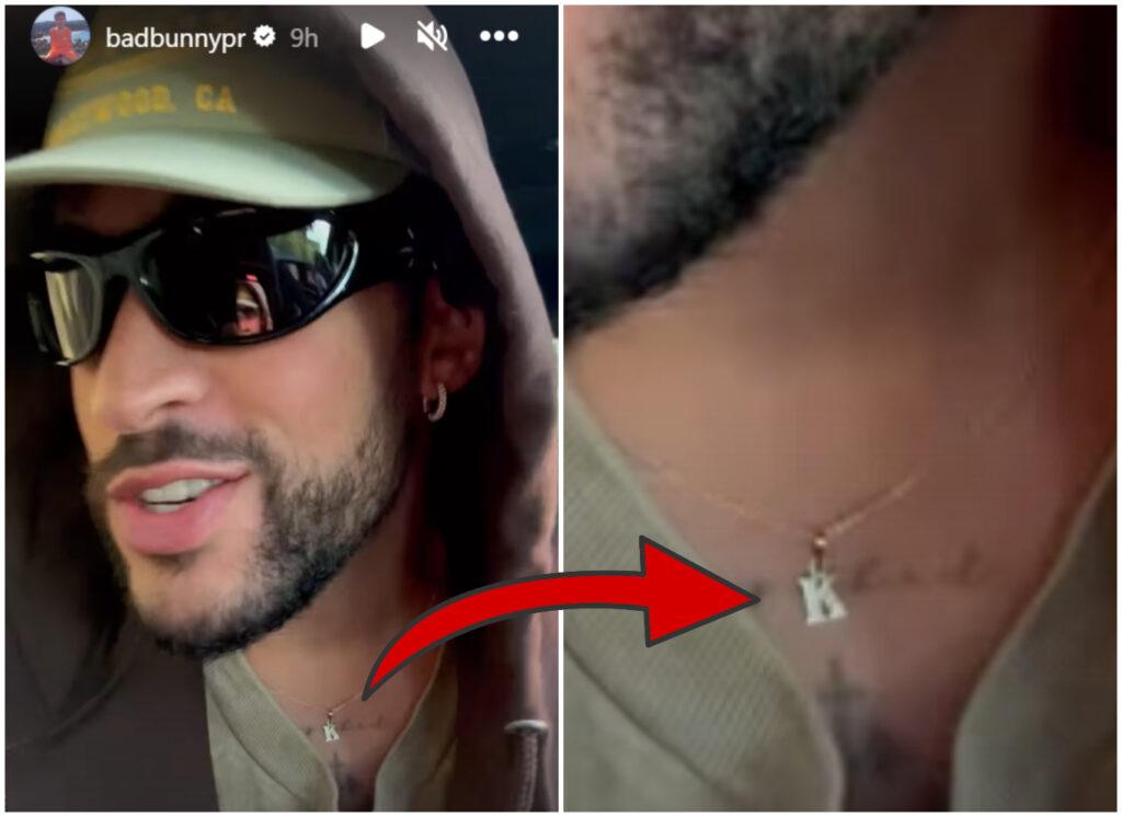 Bad Bunny wore a K necklace for Kendall Jenner