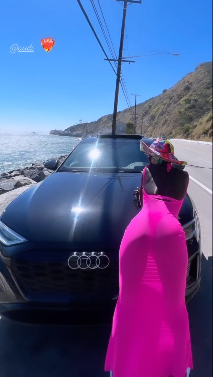 Jodie Turner-Smith Sprawls Out On The Hood Of An Audi