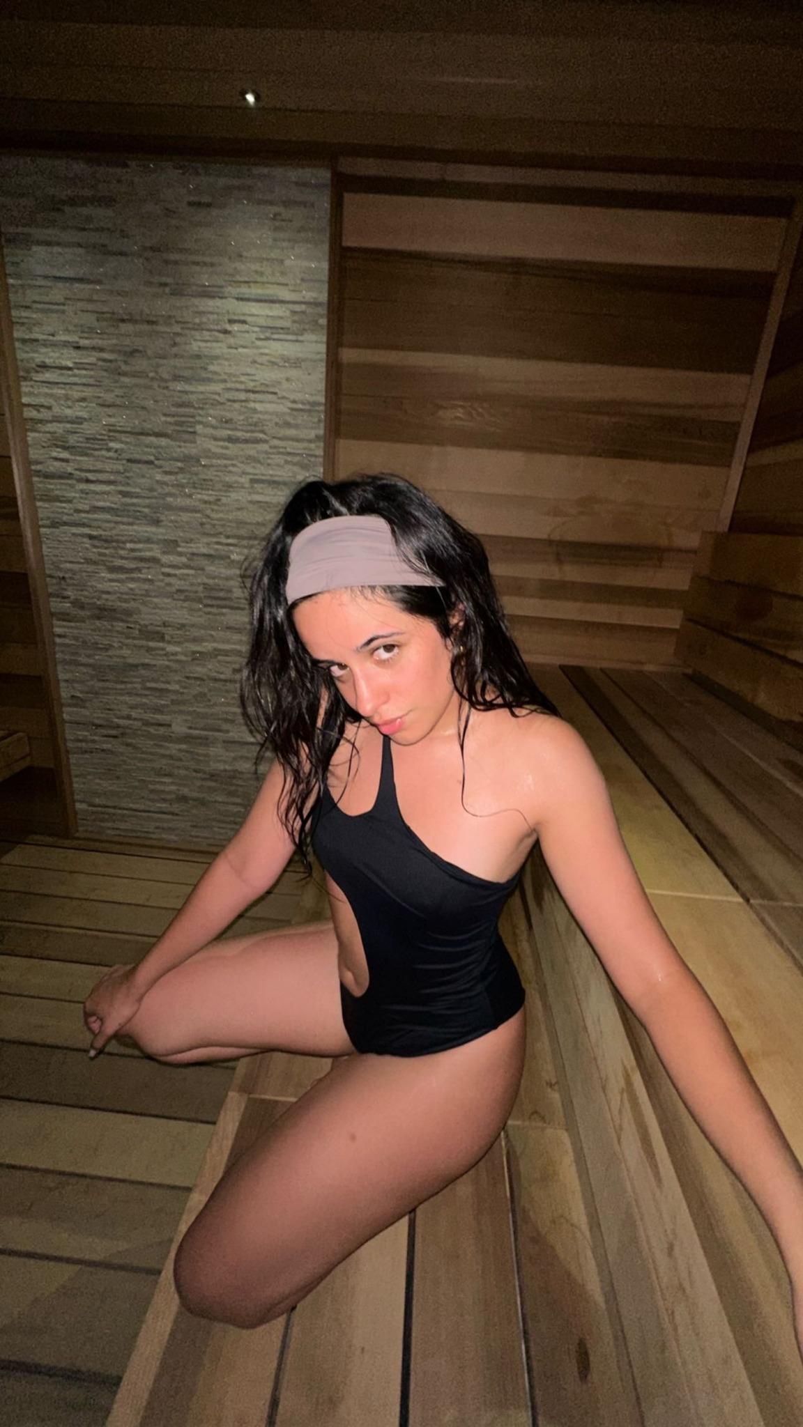 Camila Cabello Squats In A Racy Cut-Out Swimsuit At A Sauna