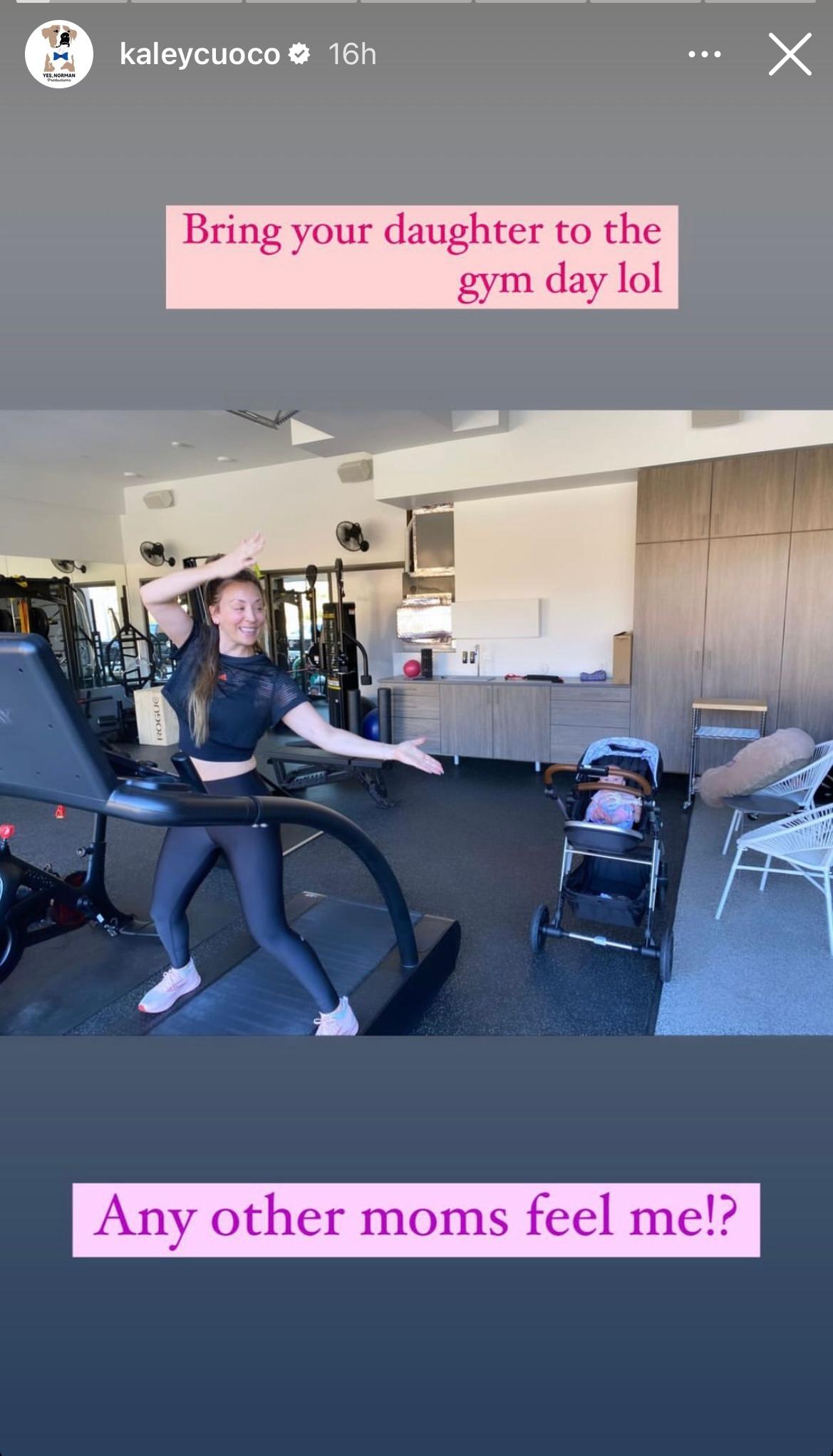 Kaley Cuoco enjoys bring your daughter to gym day