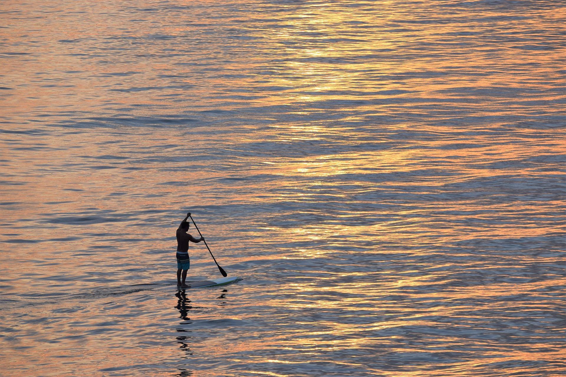 A picture of a person Paddleboarding