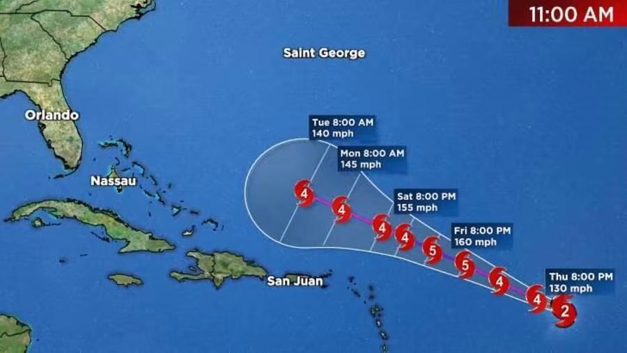 Hurricane Lee Strengthens, Predicted To Be 'Monster' Category 5,