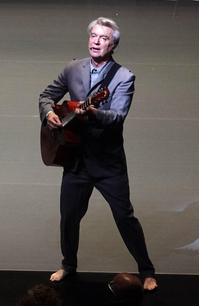 David Byrne on stage