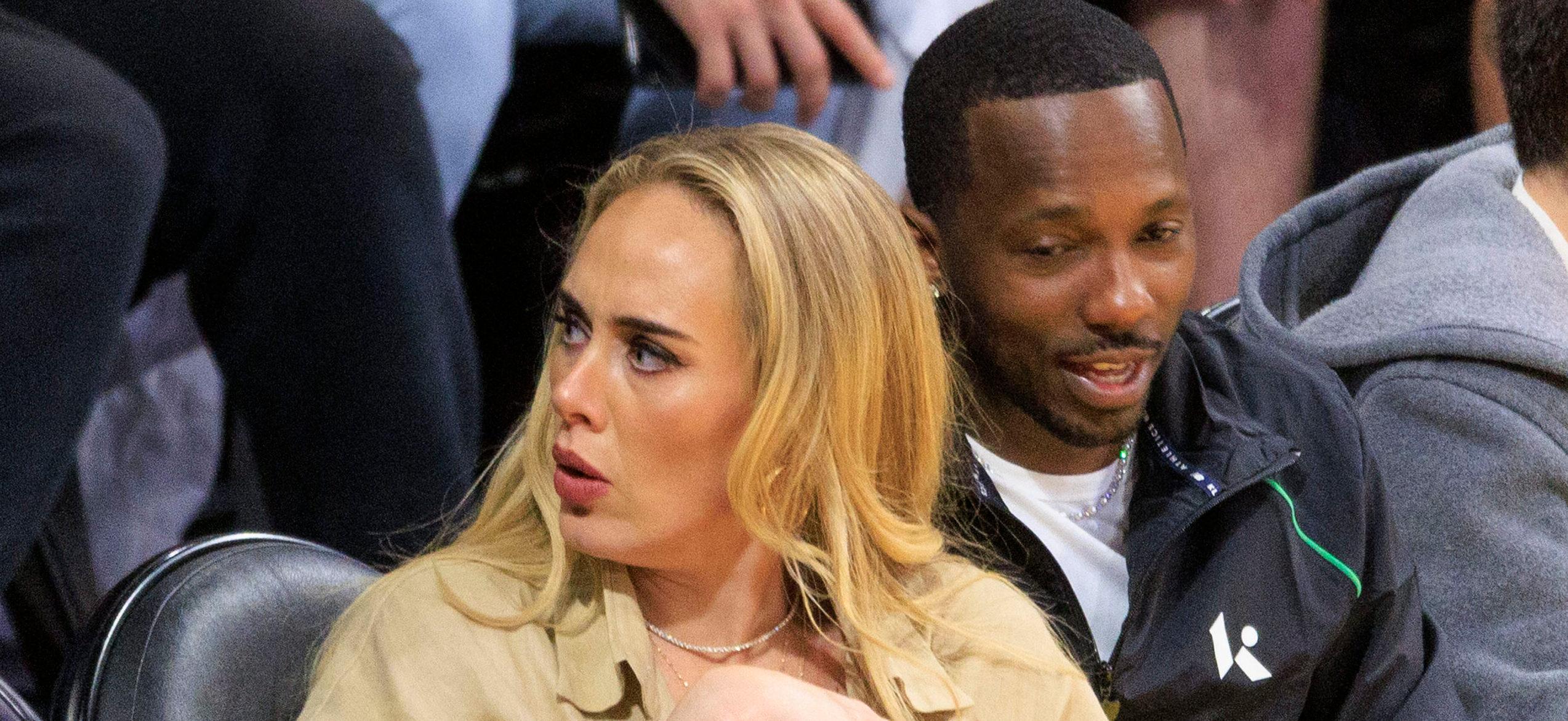 Adele and Rich Paul at Lakers v Warriors Game 3