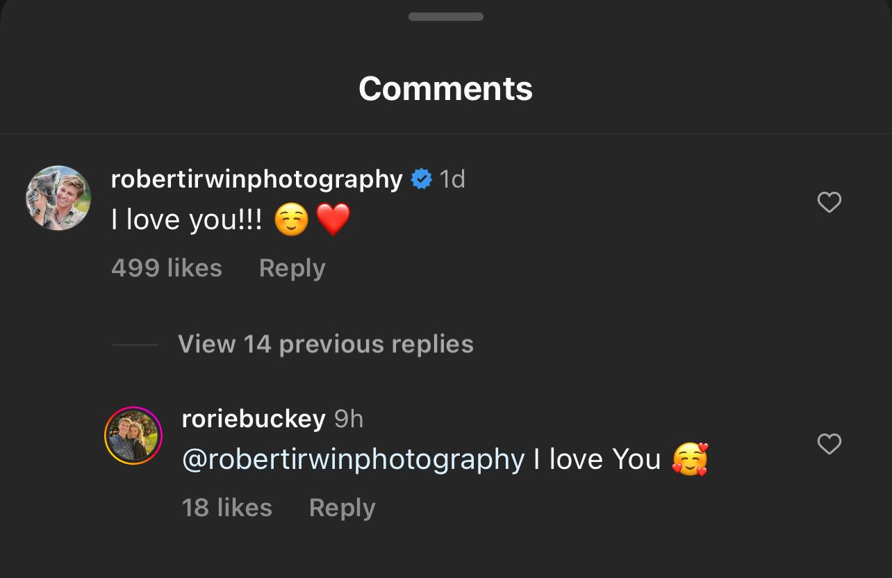Robert Irwin & Girlfriend Rorie Buckey Flaunt Their Love On Instagram