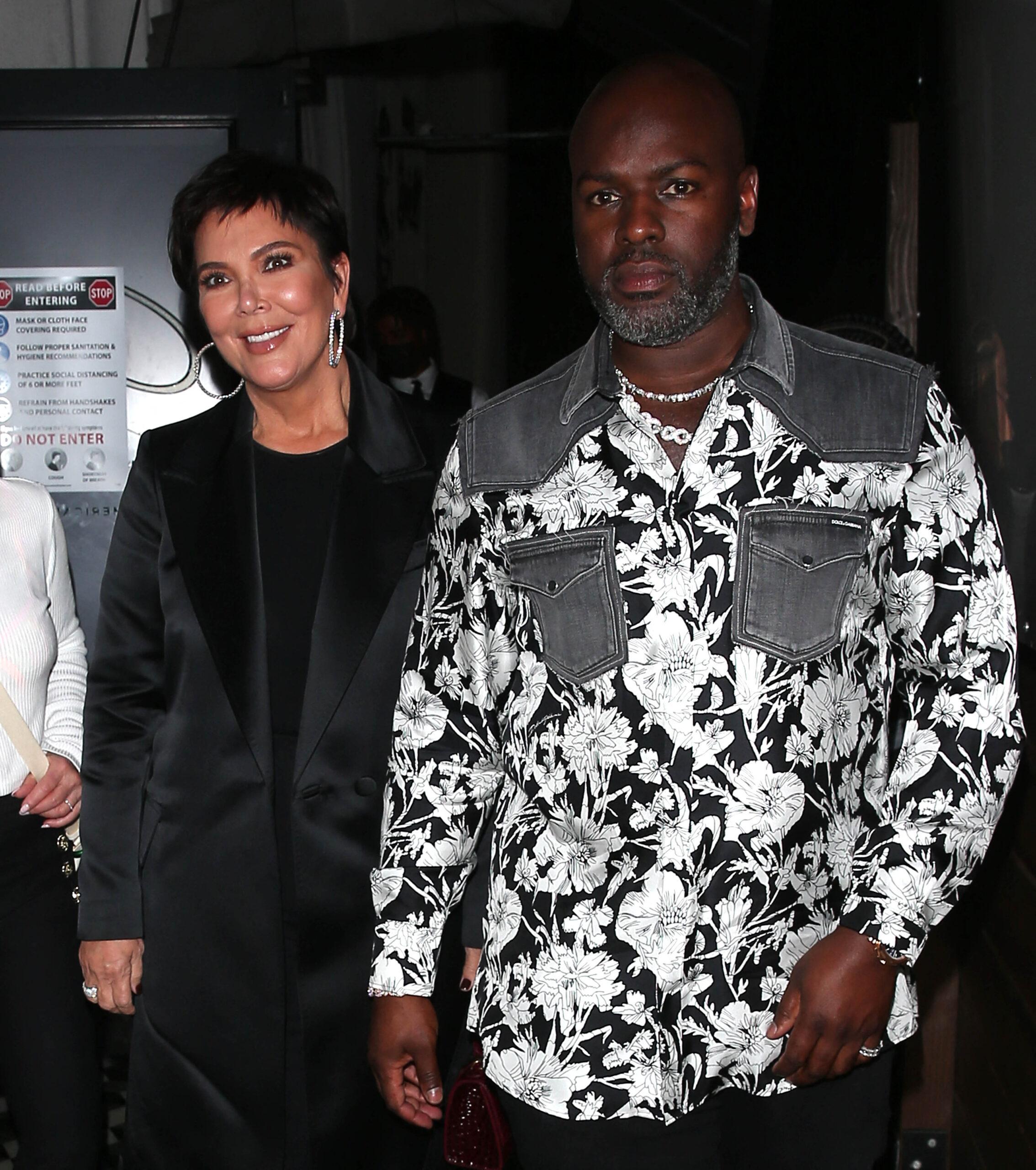 Kris Jenner and Corey Gamble seen leaving dinner at Craigs Restaurant in West Hollywood, CA