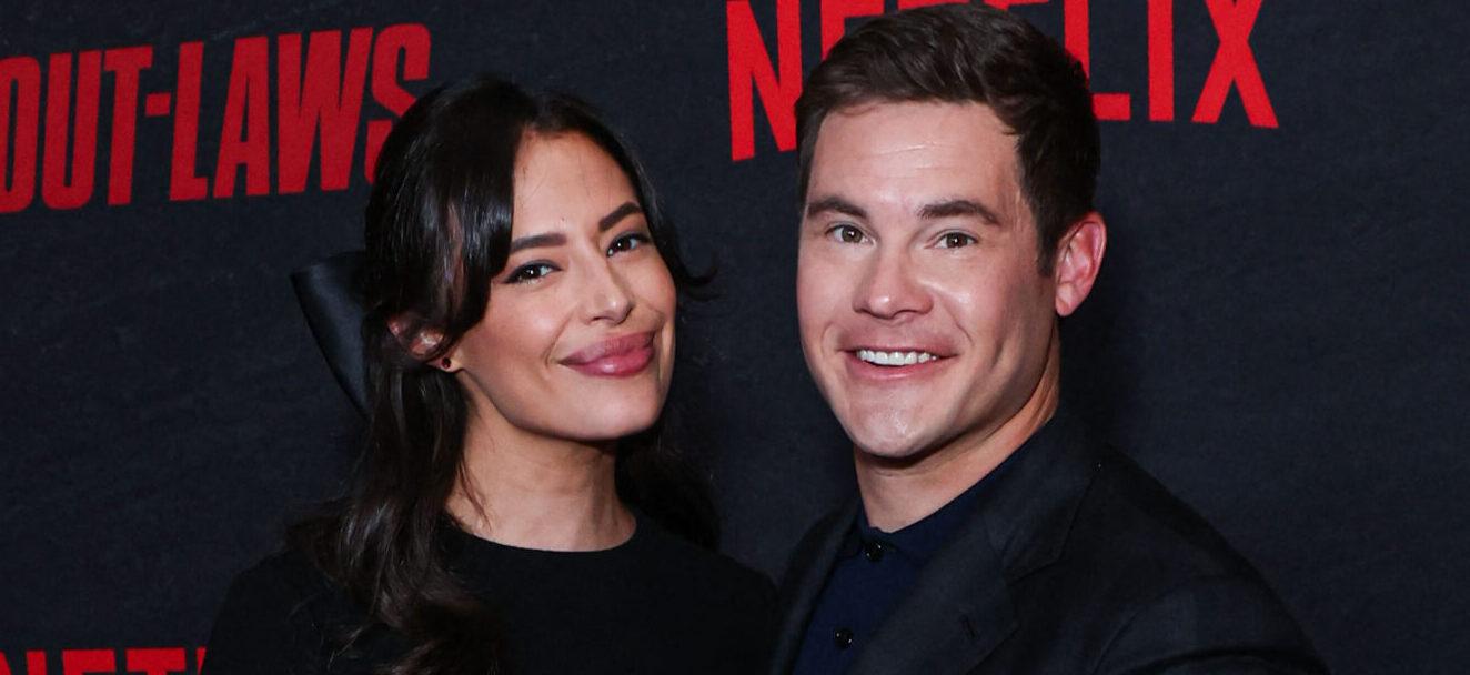 Chloe Bridges and Adam DeVine attend the Los Angeles Premiere Of Netflix's 'The Out-Laws'