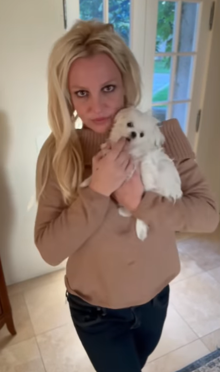 Britney Spears with dog Snow