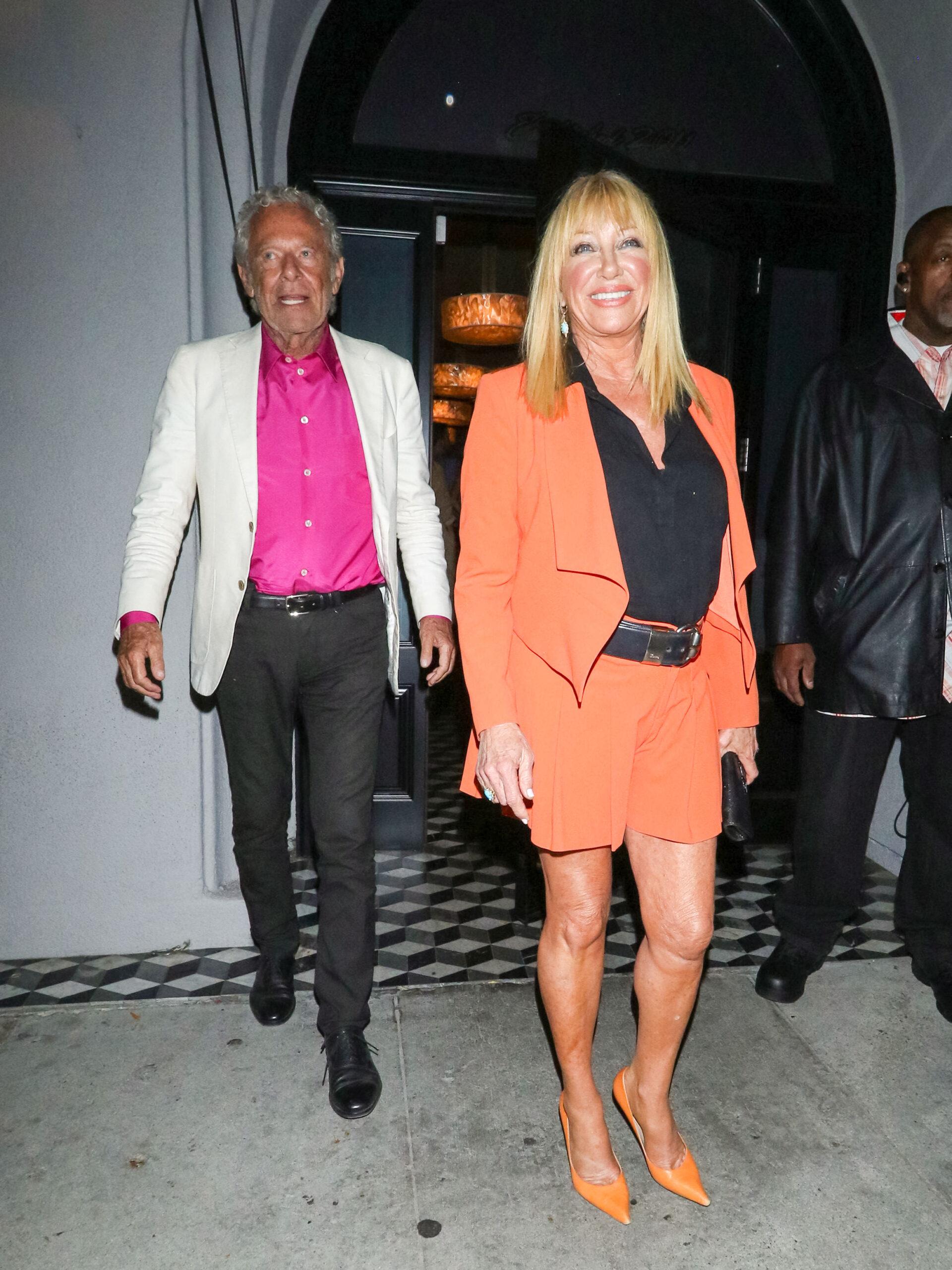 Suzanne Somers and her husband, Alan Hamel seen outside Craig's Restaurant in West Hollywood