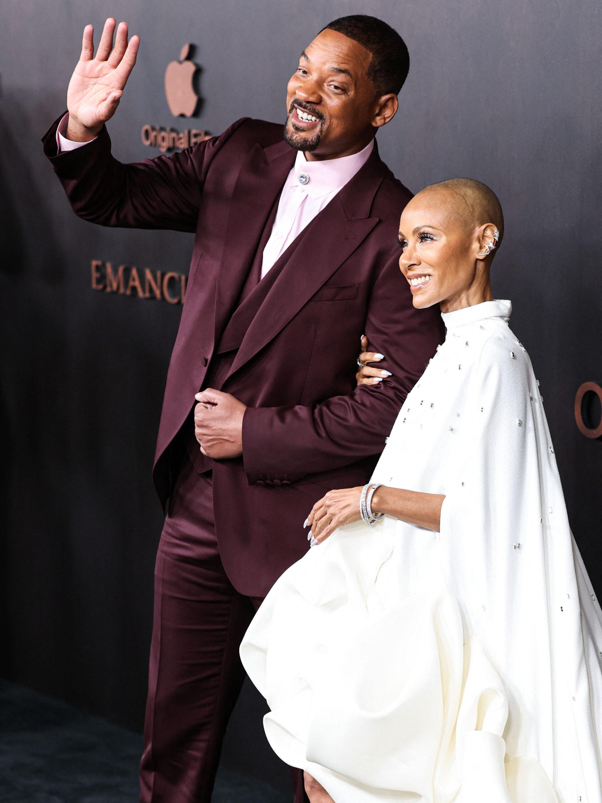 Will Smith and Jada Pinkett Smith attend the Los Angeles Premiere Of Apple Original Films' 'Emancipation'